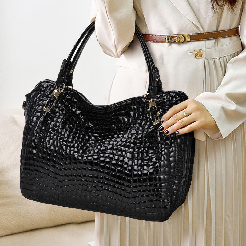 Crocodile Pattern Genuine Leather Tote Bag