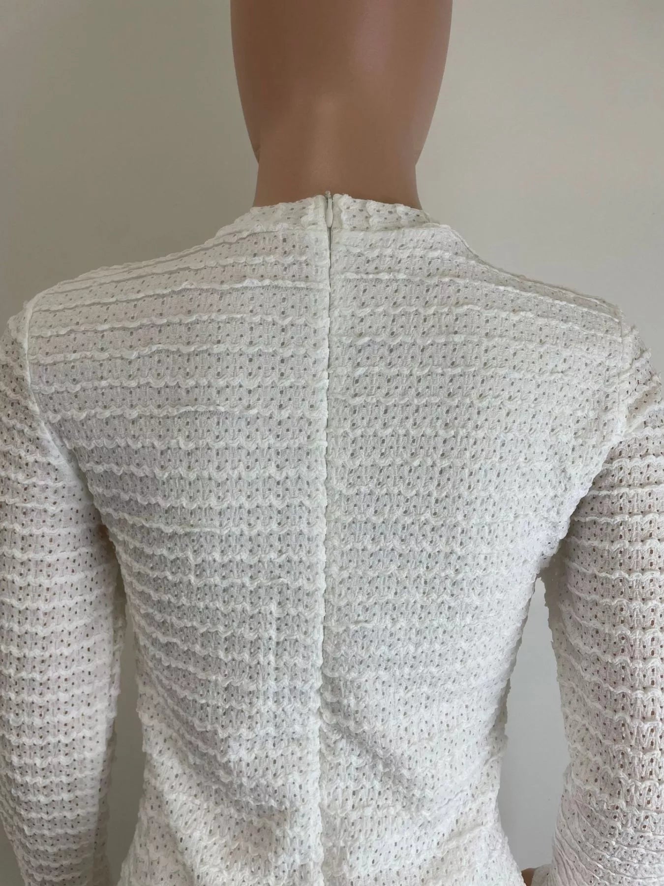 Textured Decor Button Midi Dress