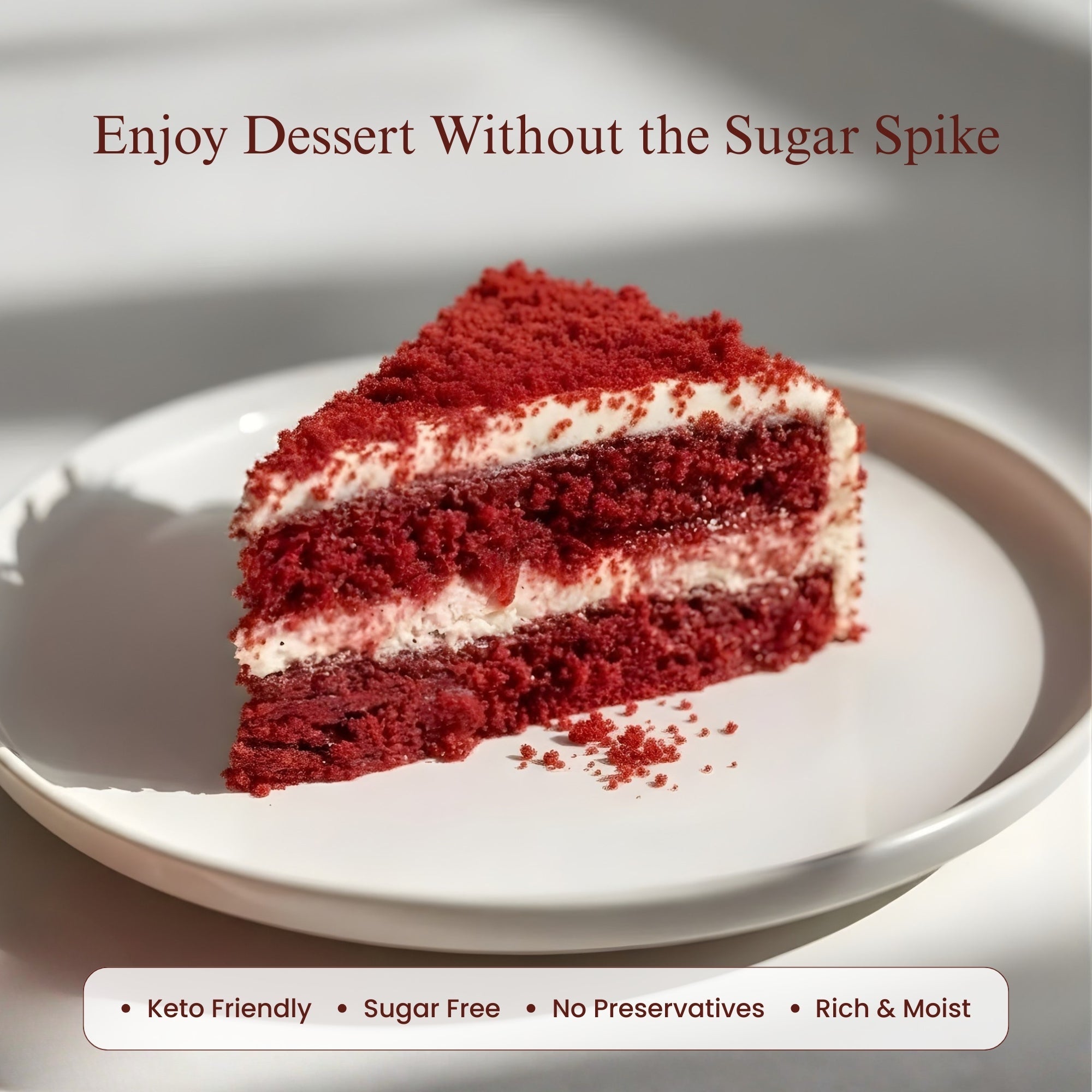 AnAndy and Sugar-Free Red Velvet Cake, 2.4 lb – Belgian Cocoa, Sugar-Free Cream Cheese Frosting, Keto & Diabetic-Friendly Birthday Gift - Overture Gifts