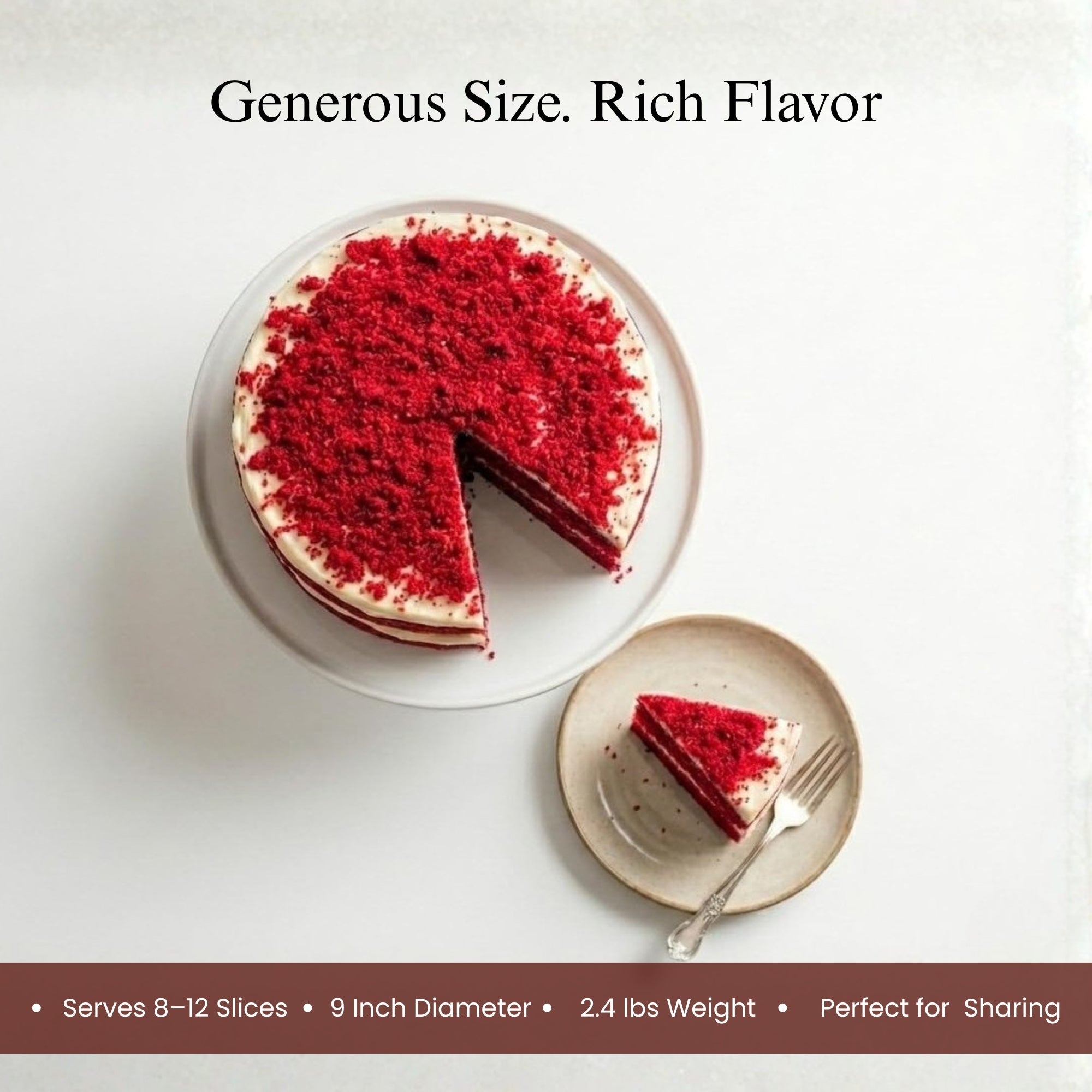 AnAndy and Sugar-Free Red Velvet Cake, 2.4 lb – Belgian Cocoa, Sugar-Free Cream Cheese Frosting, Keto & Diabetic-Friendly Birthday Gift - Overture Gifts