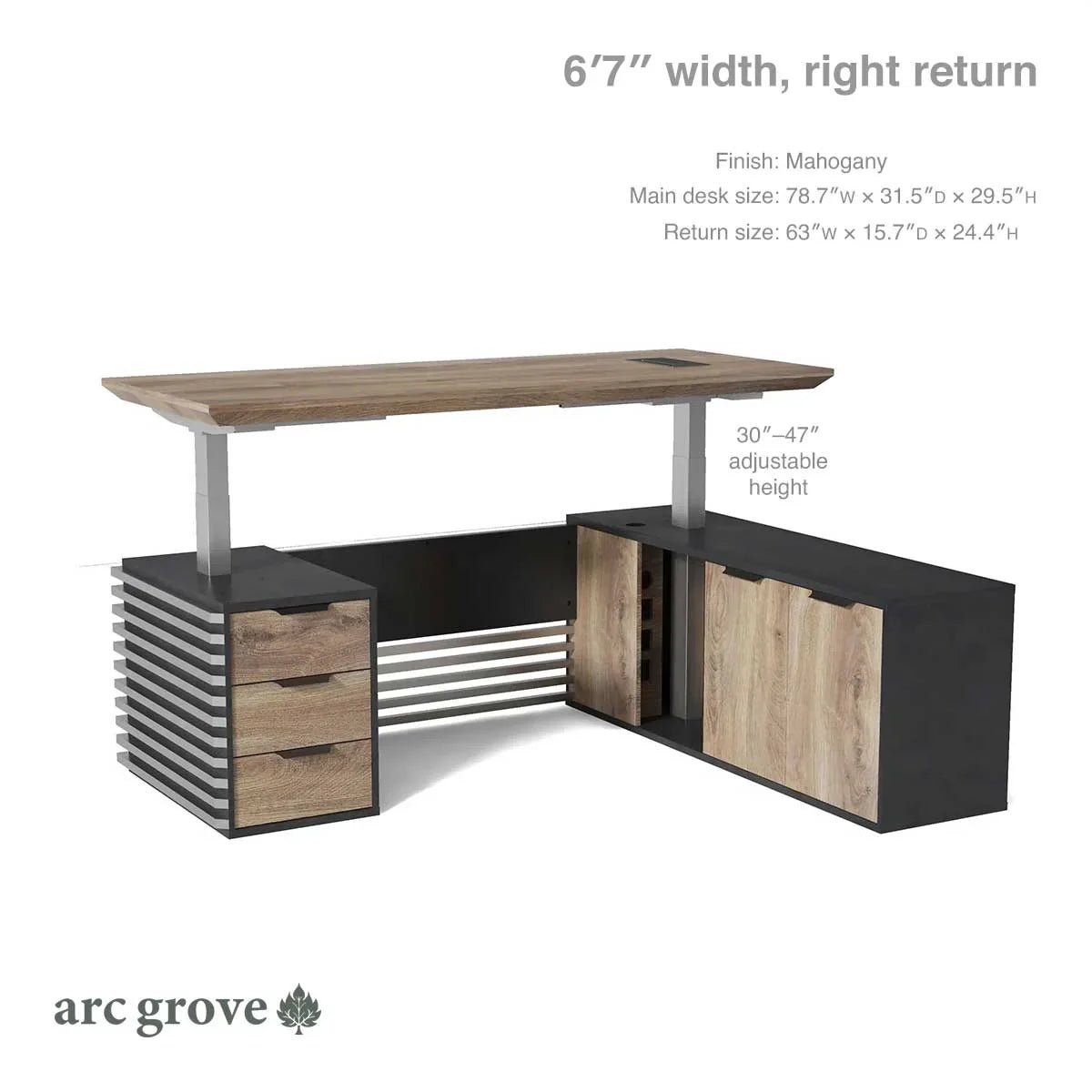 Anderson · L-Shaped Executive Standing Desk, Adjustable Height - Overture Gifts