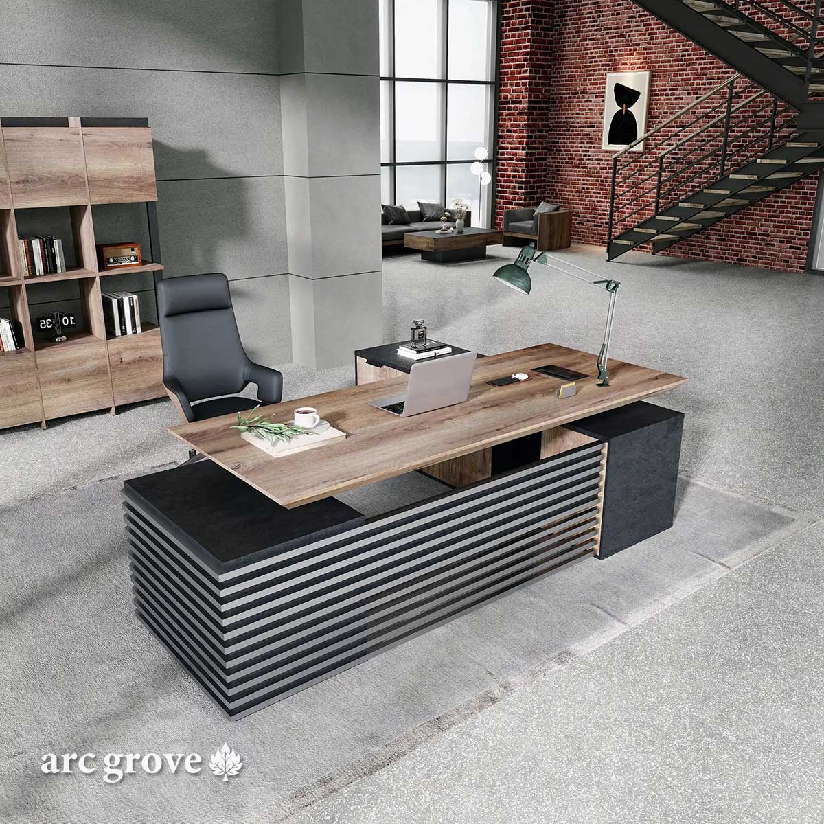 Anderson · L-Shaped Executive Standing Desk, Adjustable Height - Overture Gifts