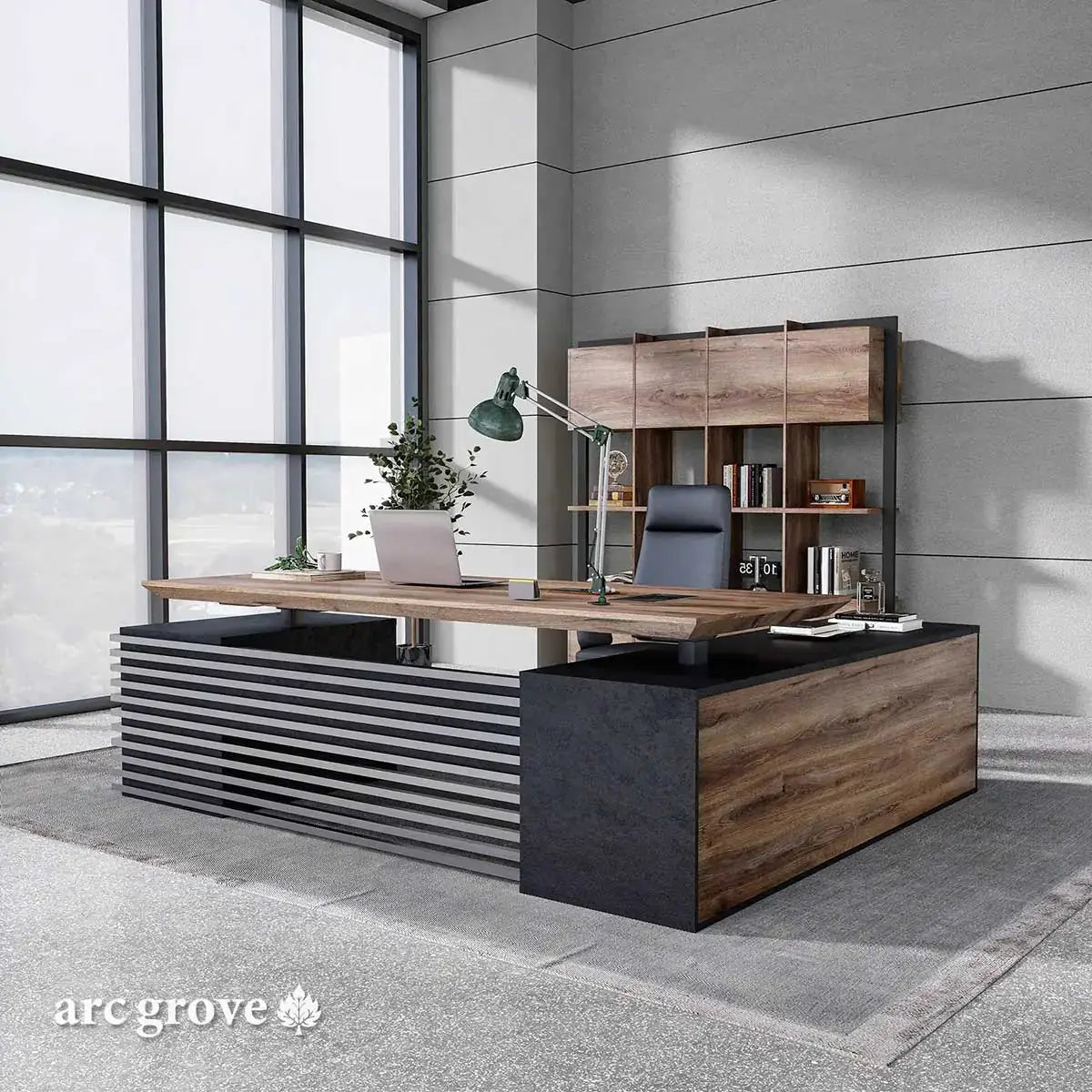 Anderson · L-Shaped Executive Standing Desk, Adjustable Height - Overture Gifts