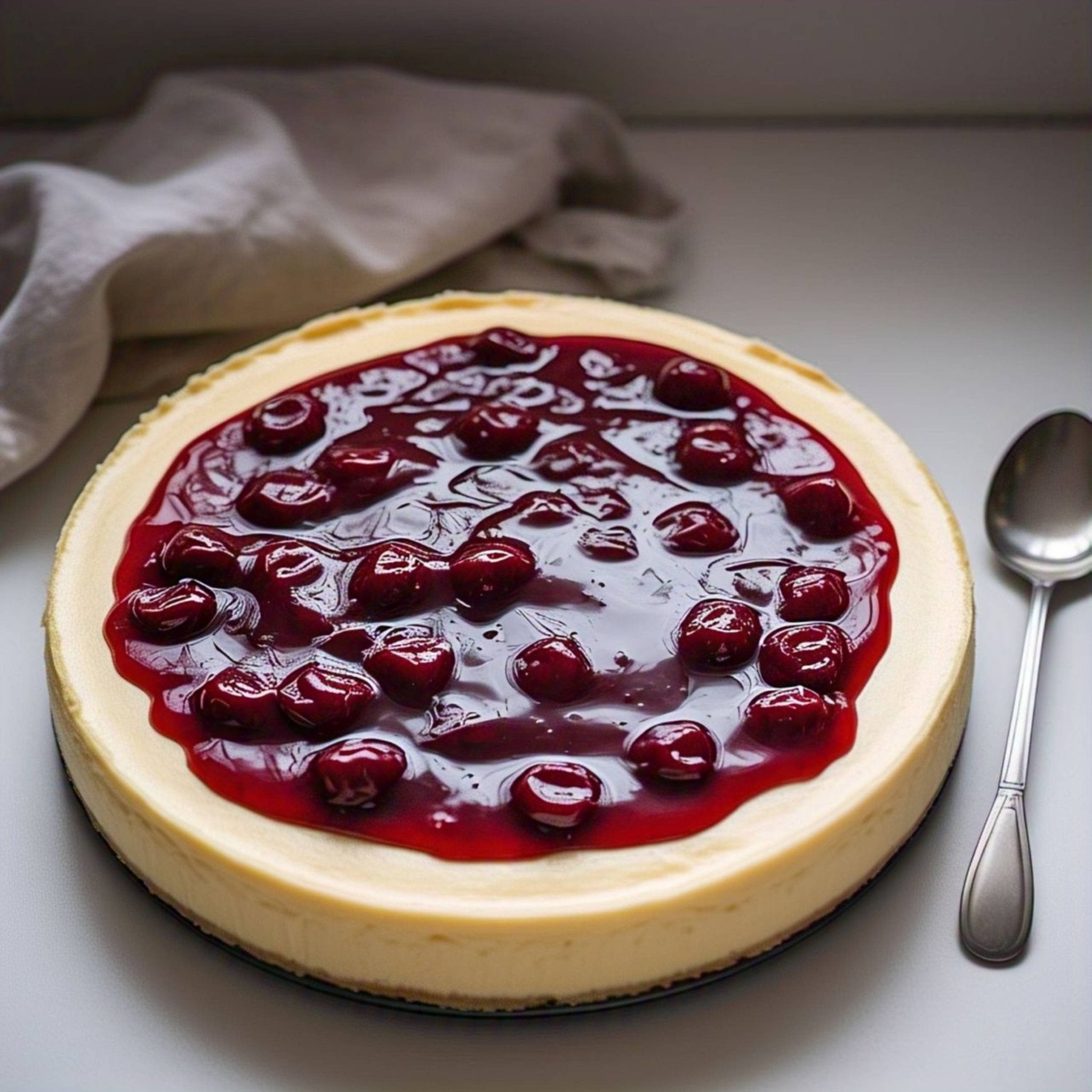 Andy Anand Sugar-Free & Gluten-Free Cherry Cheesecake, 9-Inch – Diabetic-Friendly, Fresh California Cream Cheese, Handmade, Birthday Gift
