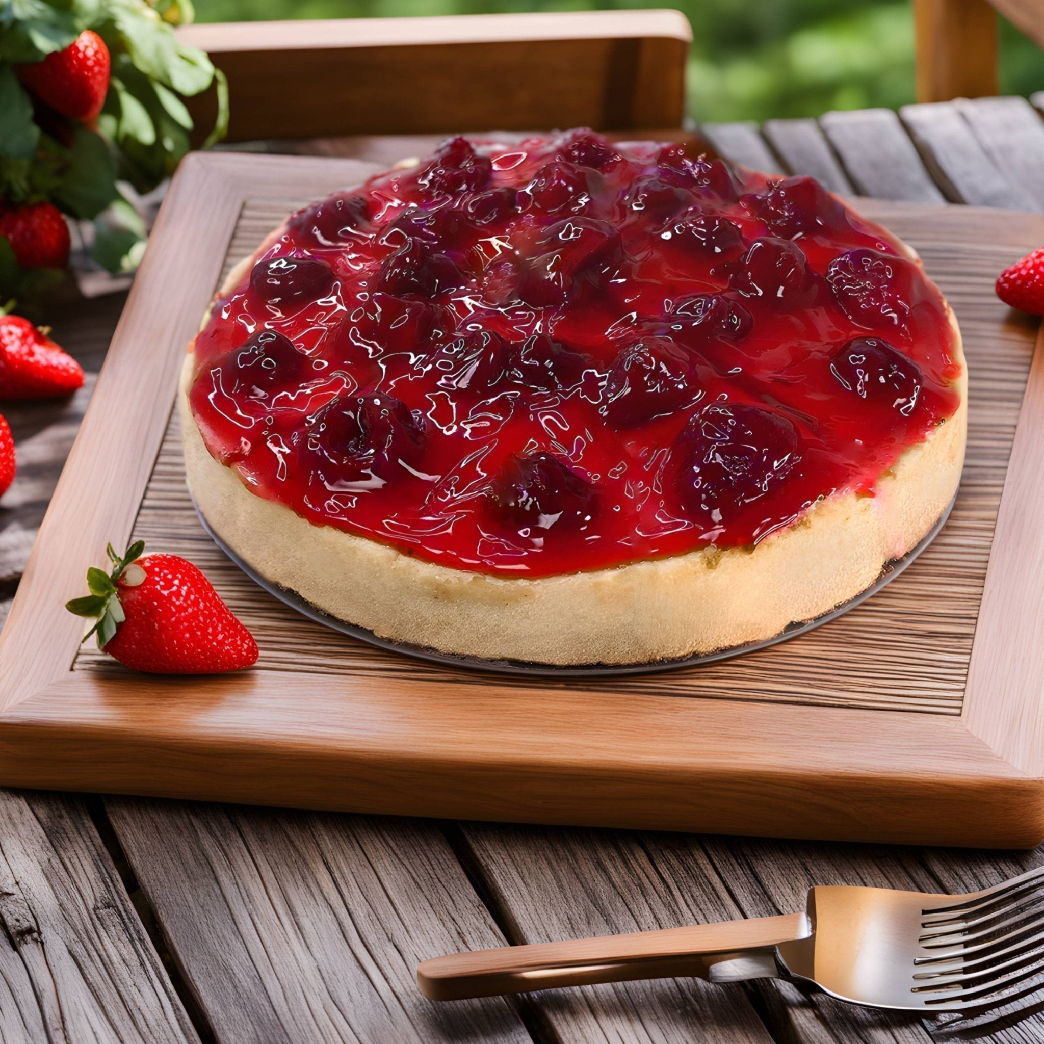 Andy Anand Traditional Strawberry Cake, 9-Inch, 2 lb – Freshly Baked, Real Strawberries, No Preservatives, Birthday & Celebration Gift Box