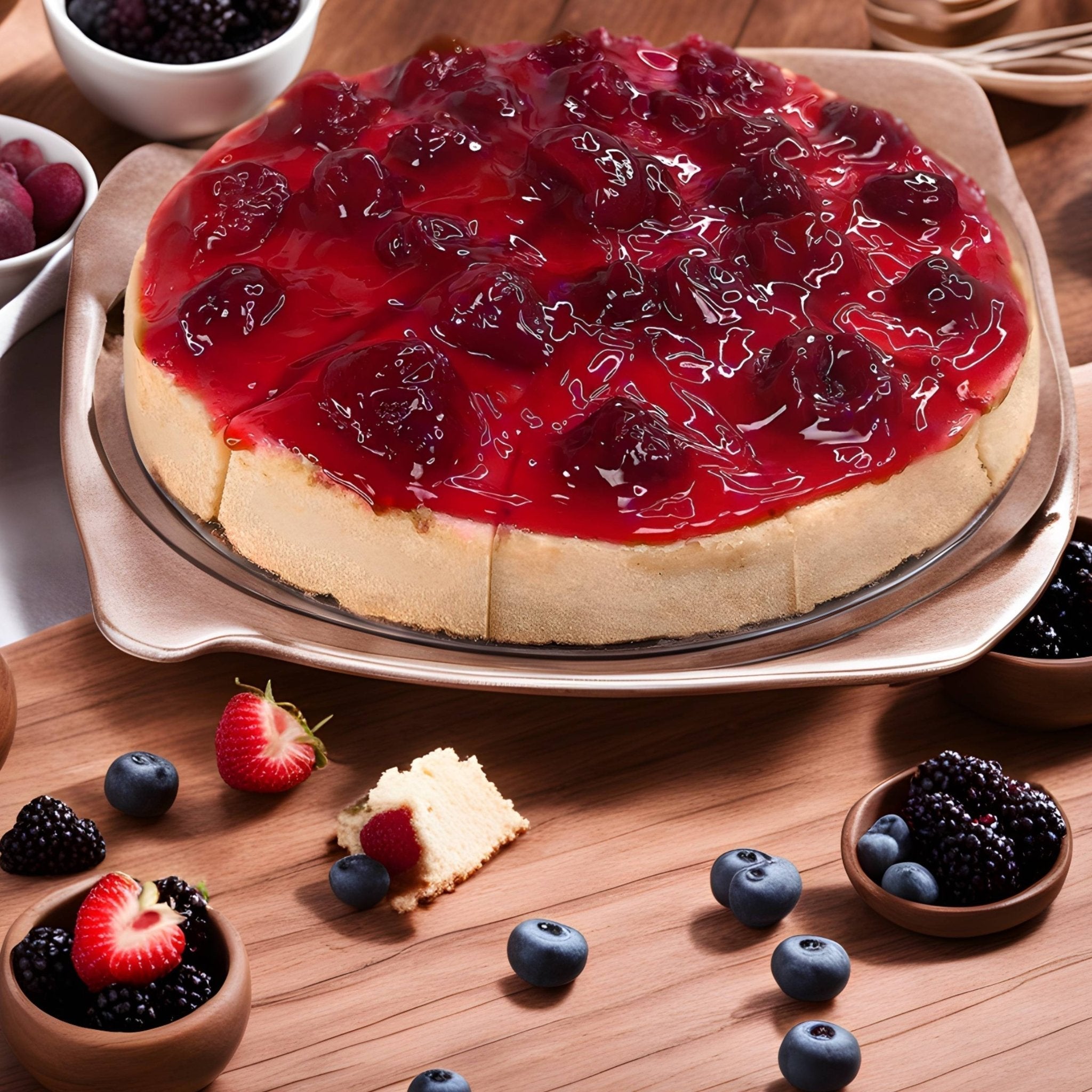 Andy Anand Sugar-Free & Gluten-Free Strawberry Cheesecake, 9-Inch – Diabetic-Friendly, California Cream Cheese, Birthday & Holiday Gift Box