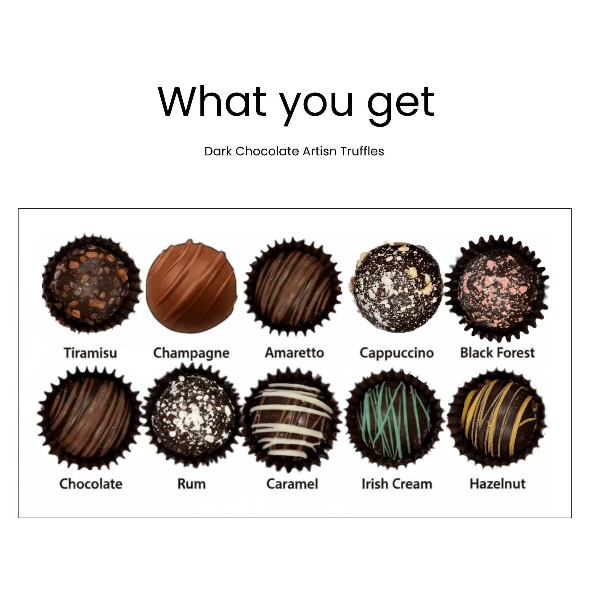 Andy Anand Gluten-Free Belgian Dark Chocolate Truffles, 16 pc, 8 oz – Champagne, Rum, Amaretto & Black Forest, Birthday & Holiday Gift - Overture Gifts