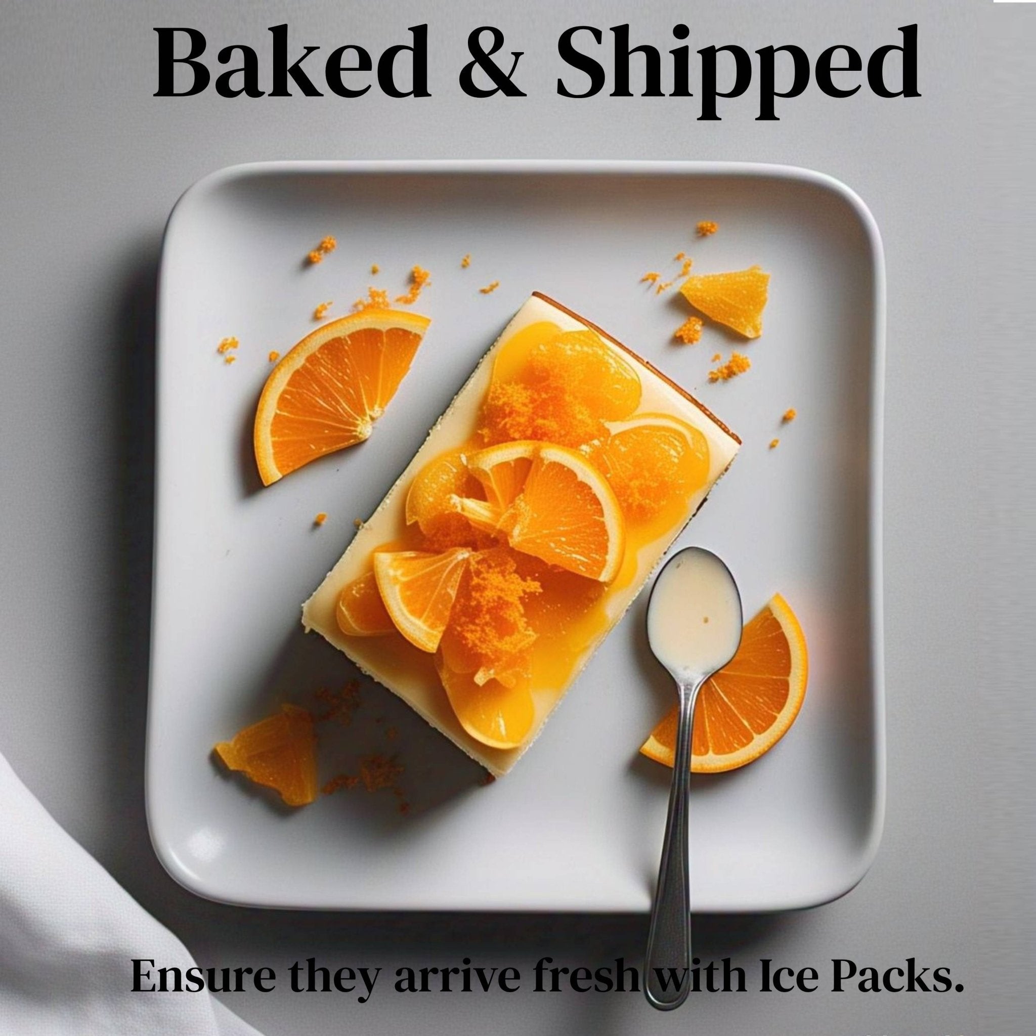 Andy Anand Fresh Orange Cheesecake, 9-Inch, 2 lb – Hand-Baked NY-Style, Real California Cream Cheese, No Preservatives, Birthday Gift Box