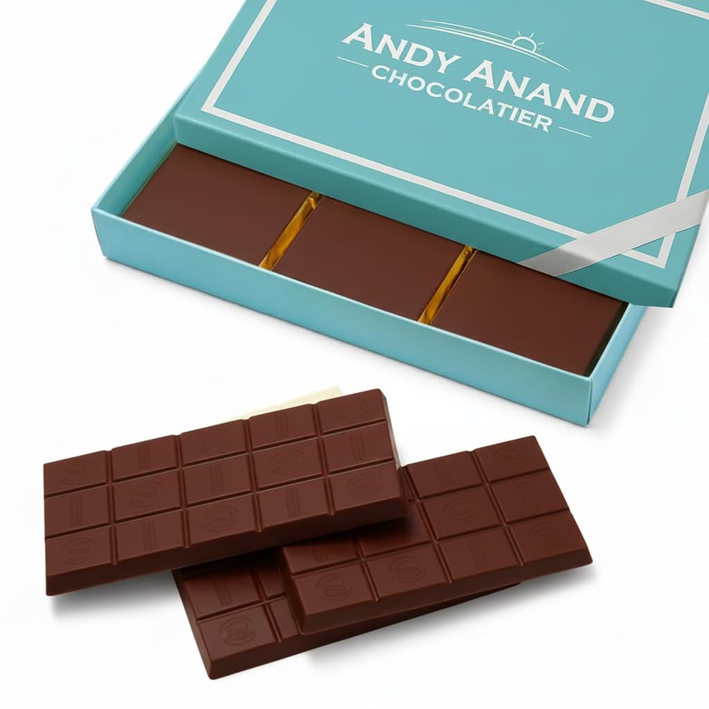Andy Anand Sugar-Free 80% Cacao Belgian Dark Chocolate Bars, 4 pc – Stevia Sweetened, Intense Dark Flavor, Keto & Diabetic-Friendly Gift - Overture Gifts
