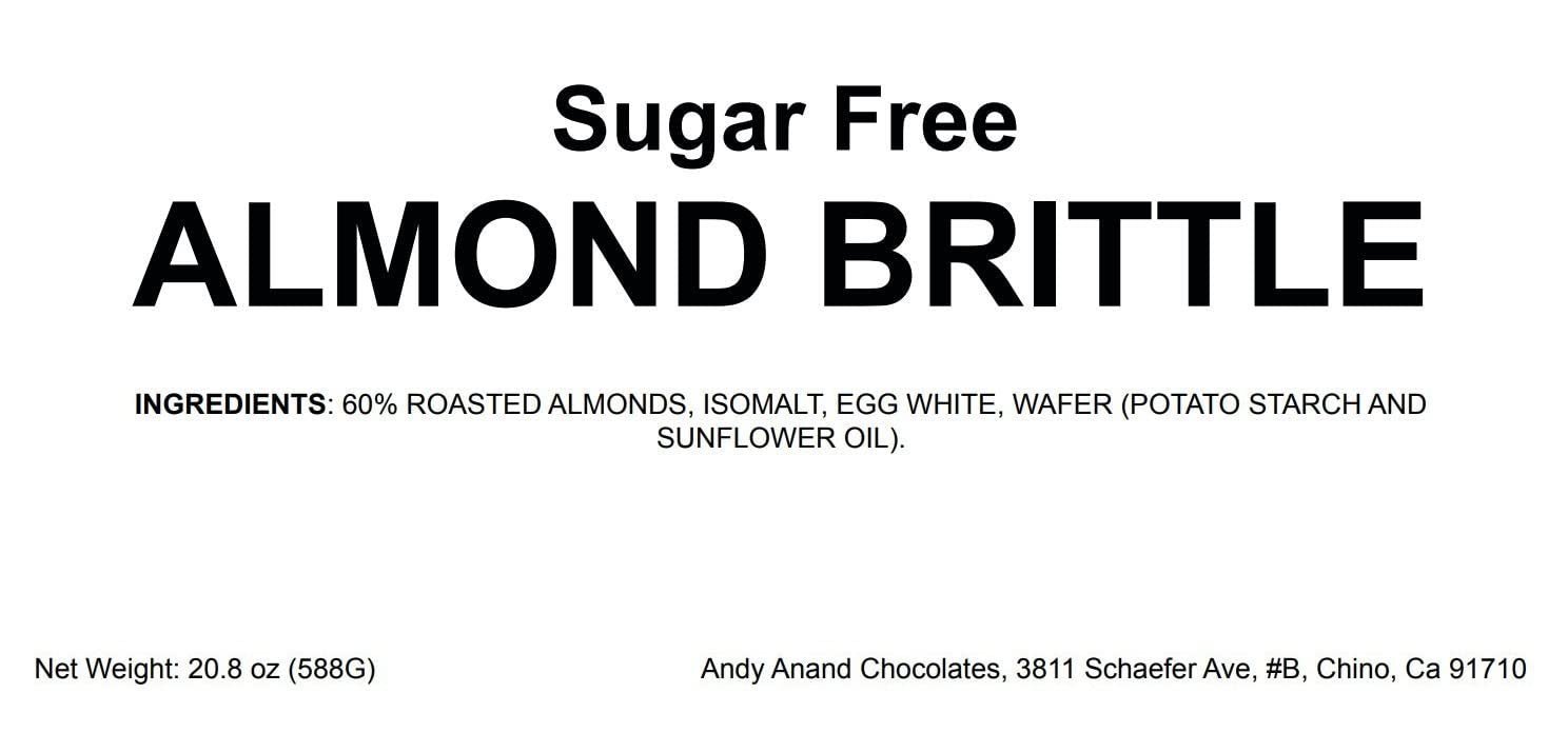 Andy Anand Sugar-Free & Gluten-Free Roasted Almond Nougat Brittle, 7 oz – Keto Italian Torrone Candy, Diabetic-Friendly Gourmet Holiday Gift