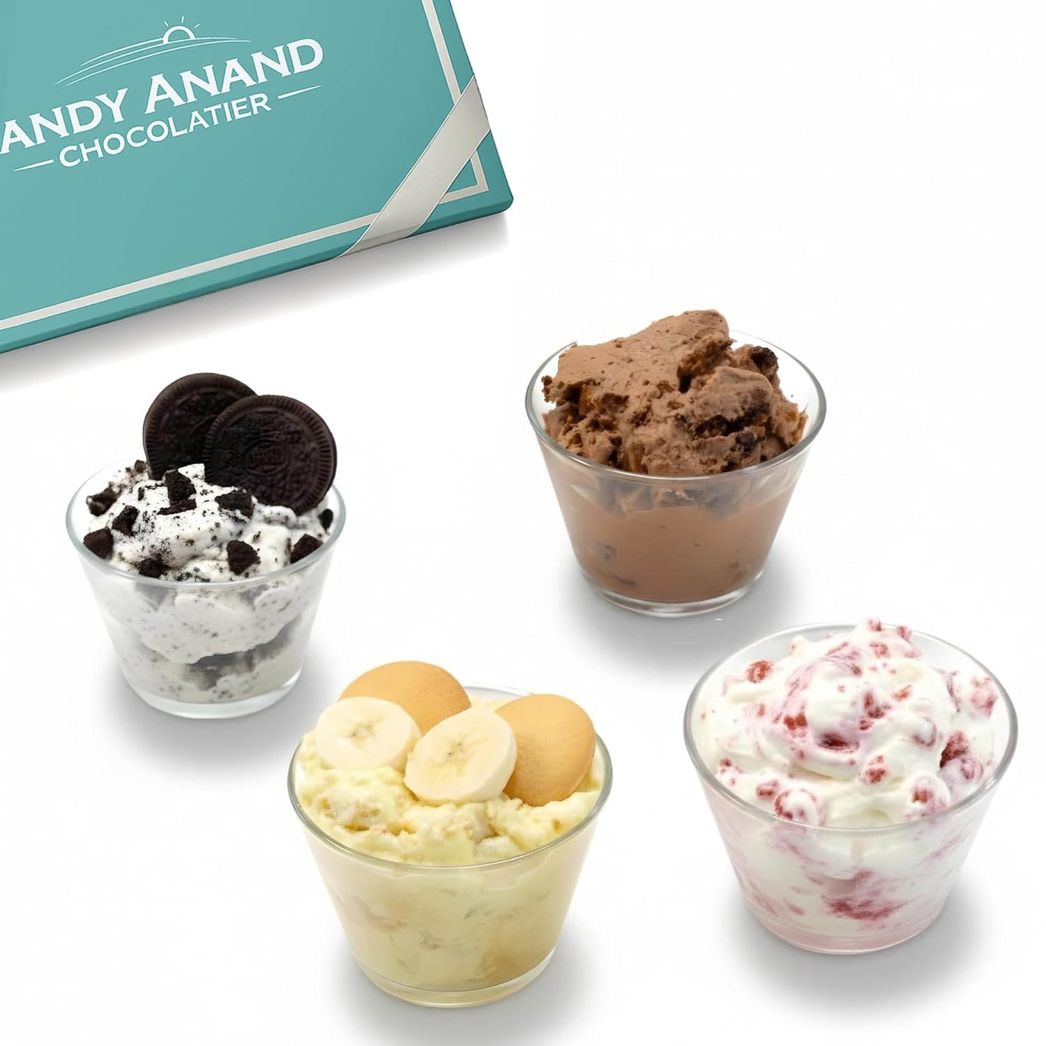 Andy Anand Sugar-Free Cake Sampler, 4 Flavors, 3.7 lb – Keto & Diabetic-Friendly, Cookies & Cream, Chocolate, Blueberry & Pineapple Gift - Overture Gifts