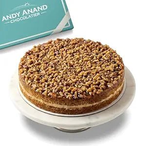 Andy Anand Sugar-Free Caramel Walnut Cake, 9-Inch, 2 lb – Freshly Baked, All-Natural, No Preservatives, Diabetic-Friendly Birthday Gift Box - Overture Gifts