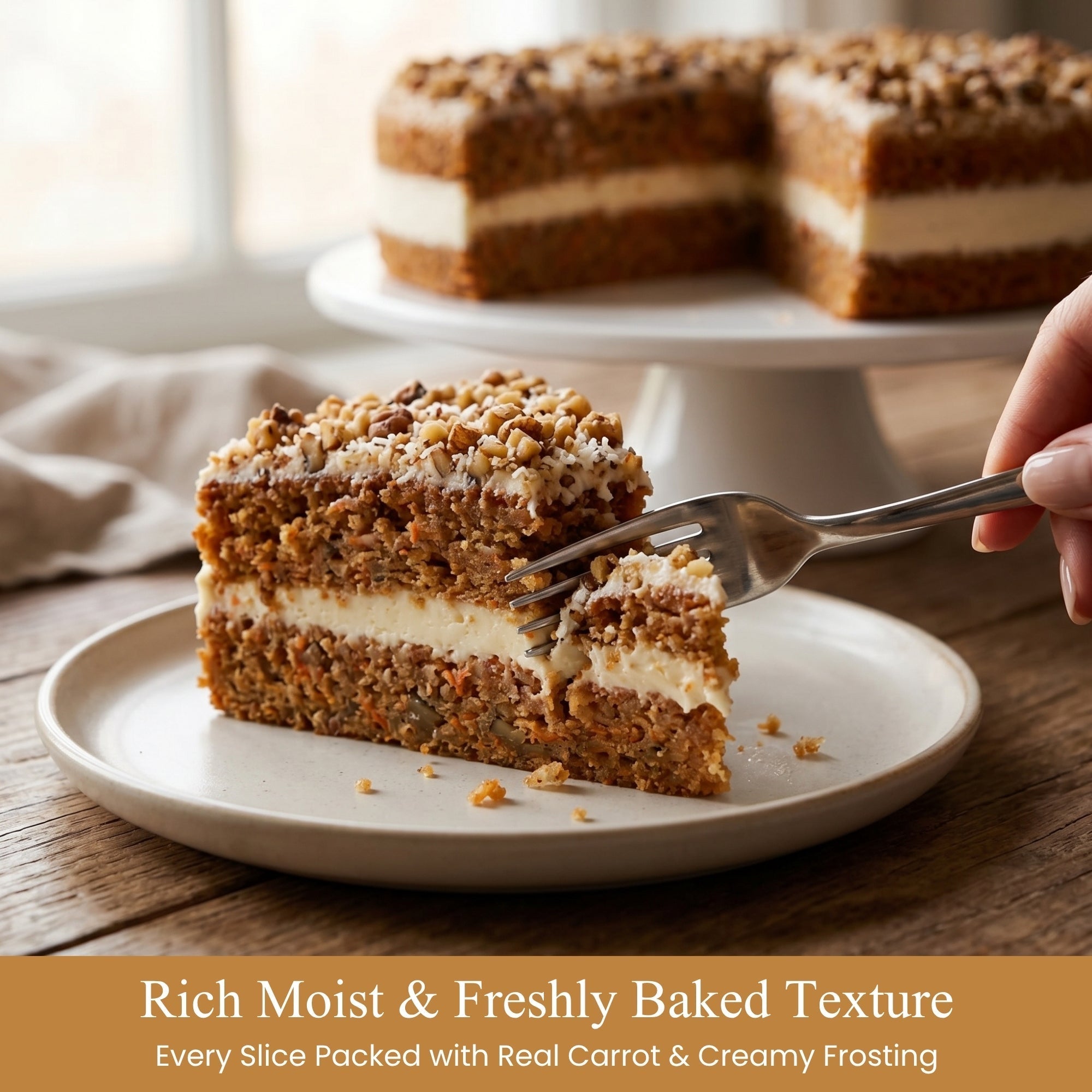 Andy Anand Sugar-Free Carrot Cake, 9-Inch, 3.2 lb – Moist & Flavorful, Diabetic-Friendly, All-Natural, No Preservatives, Birthday Gift Box - Overture Gifts