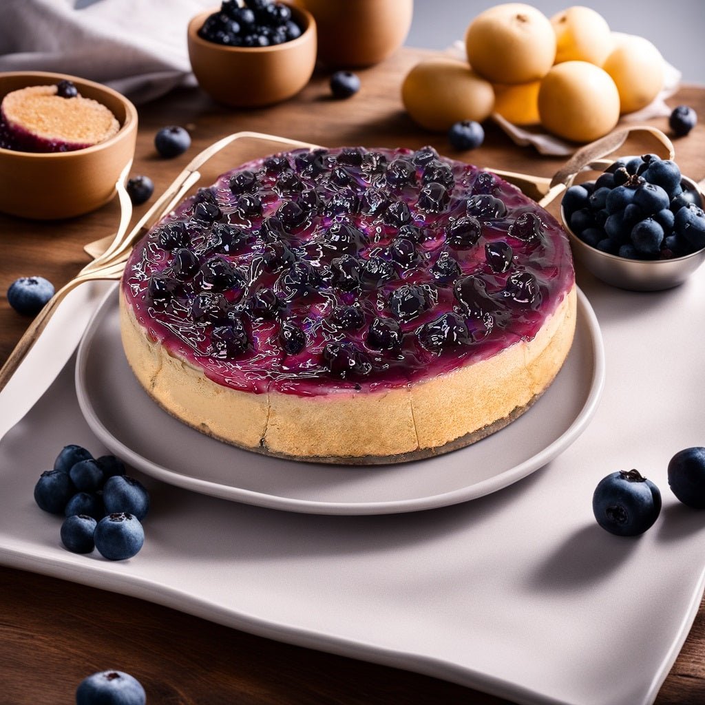 Andy Anand Sugar-Free & Gluten-Free Blueberry Cheesecake, 9-Inch – Diabetic-Friendly, Cream Cheese, No Preservatives, Birthday Gift Box