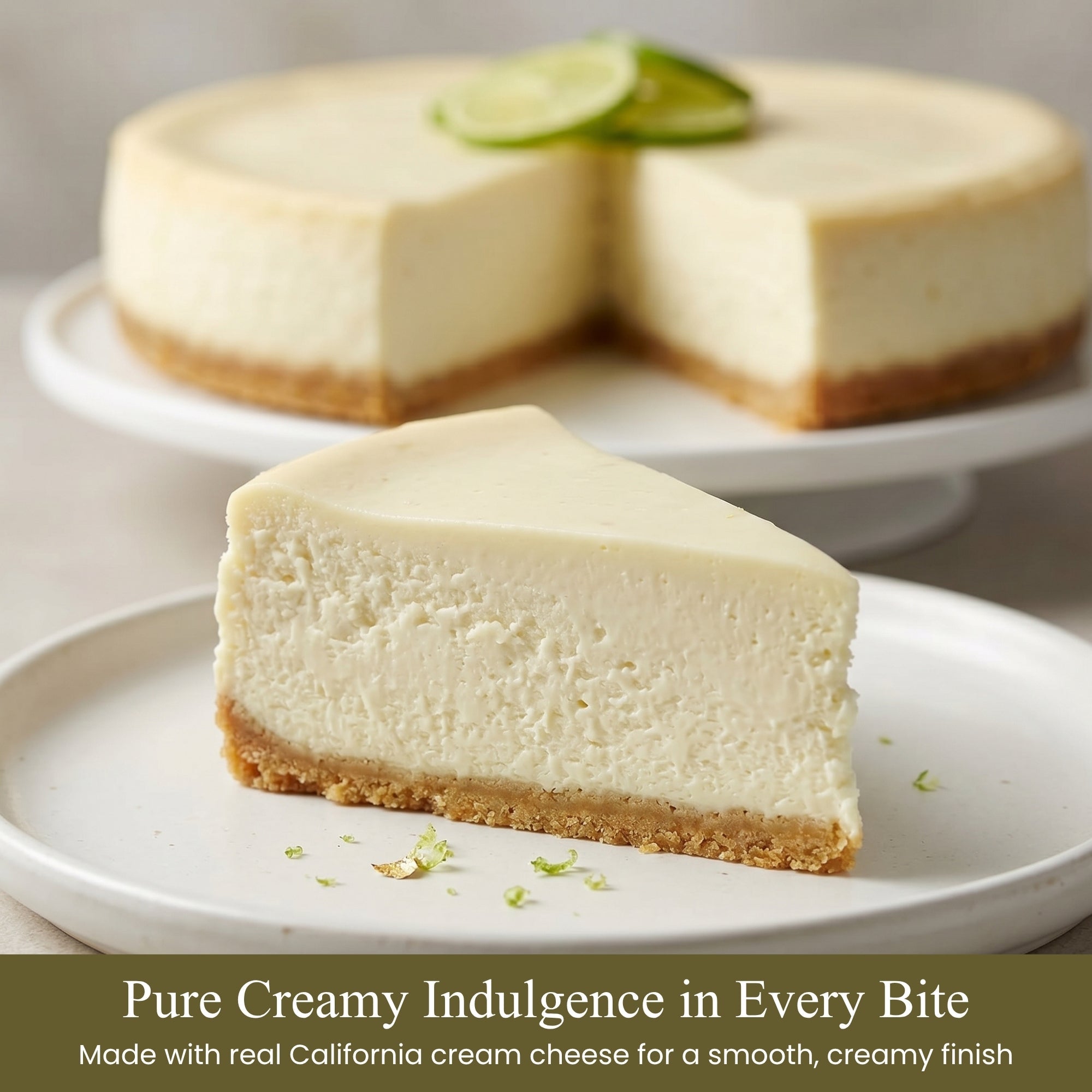 Andy Anand Sugar-Free Key Lime Cheesecake, 9-Inch, 2 lb – No Sugar Added, Diabetic-Friendly, Real California Cream Cheese, Holiday Gift Box - Overture Gifts