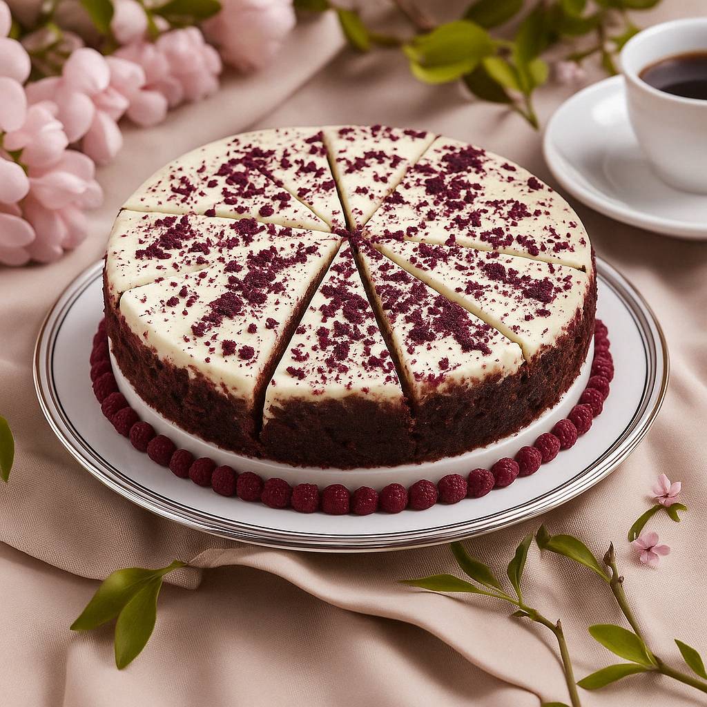 Andy Anand Sugar-Free Red Velvet Cheesecake, 9-Inch, 2 lb – Diabetic-Friendly, California Cream Cheese, No Preservatives, Birthday Gift Box - Overture Gifts