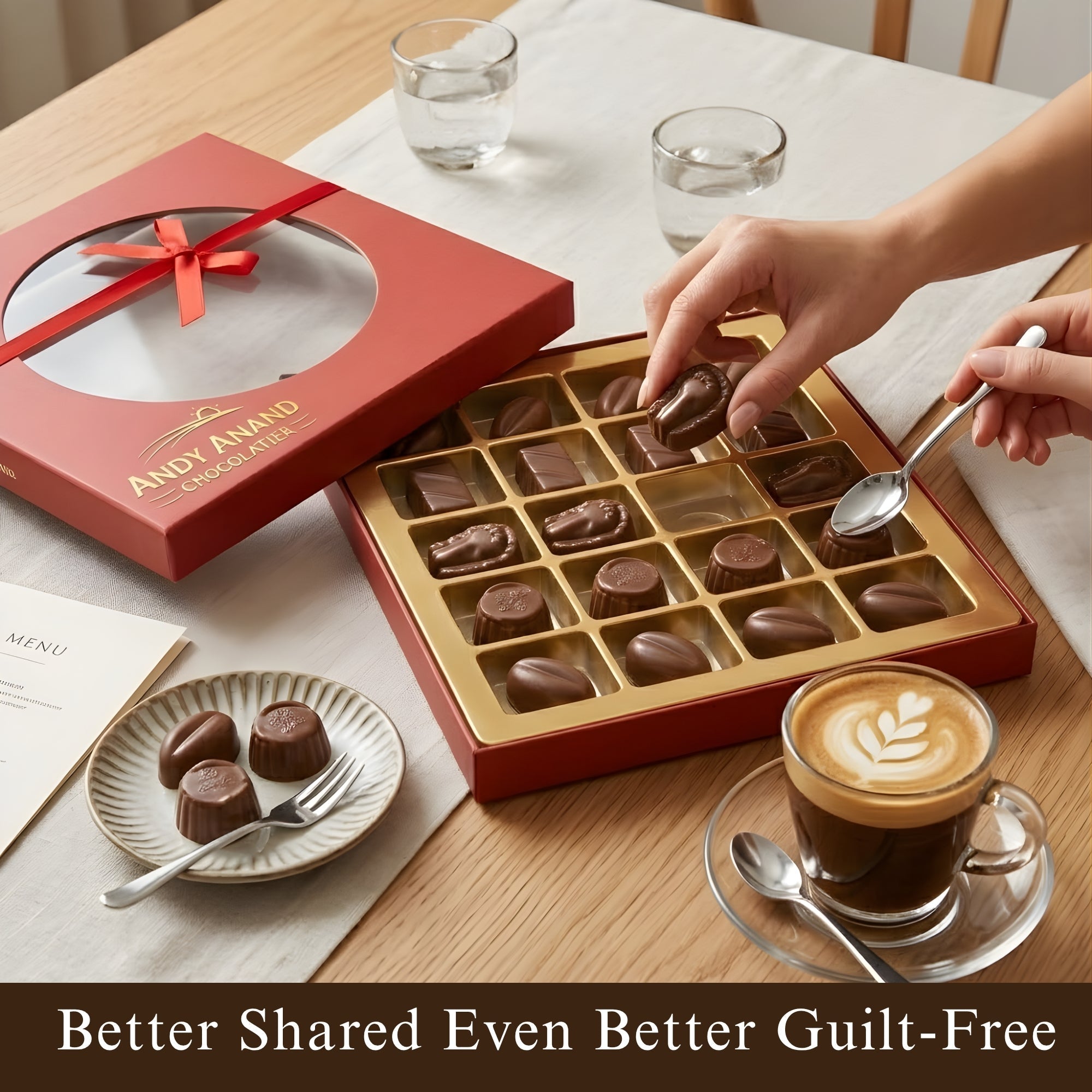 Andy Anand Sugar Free Vegan Belgian Dark Chocolate Truffles Gift Box, 25 pc – Handmade Gourmet Assorted Flavors, Perfect for Indulgence, Birthday & Holiday - Overture Gifts