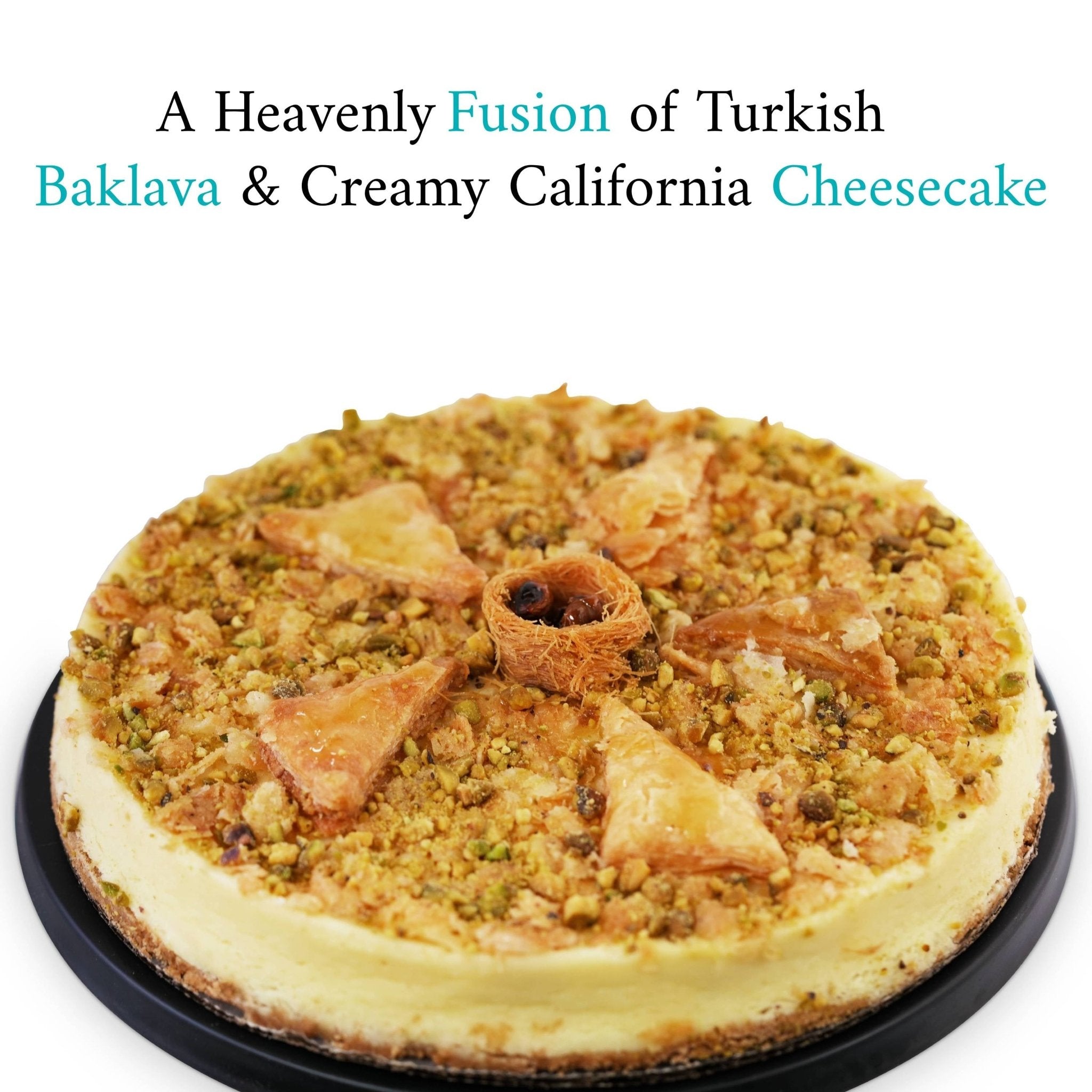 Andy Anand Sugar-Free Baklava Cheesecake, 9-Inch, 2.8 lb – Turkish & California Fusion, Diabetic-Friendly, No Preservatives, Birthday Gift