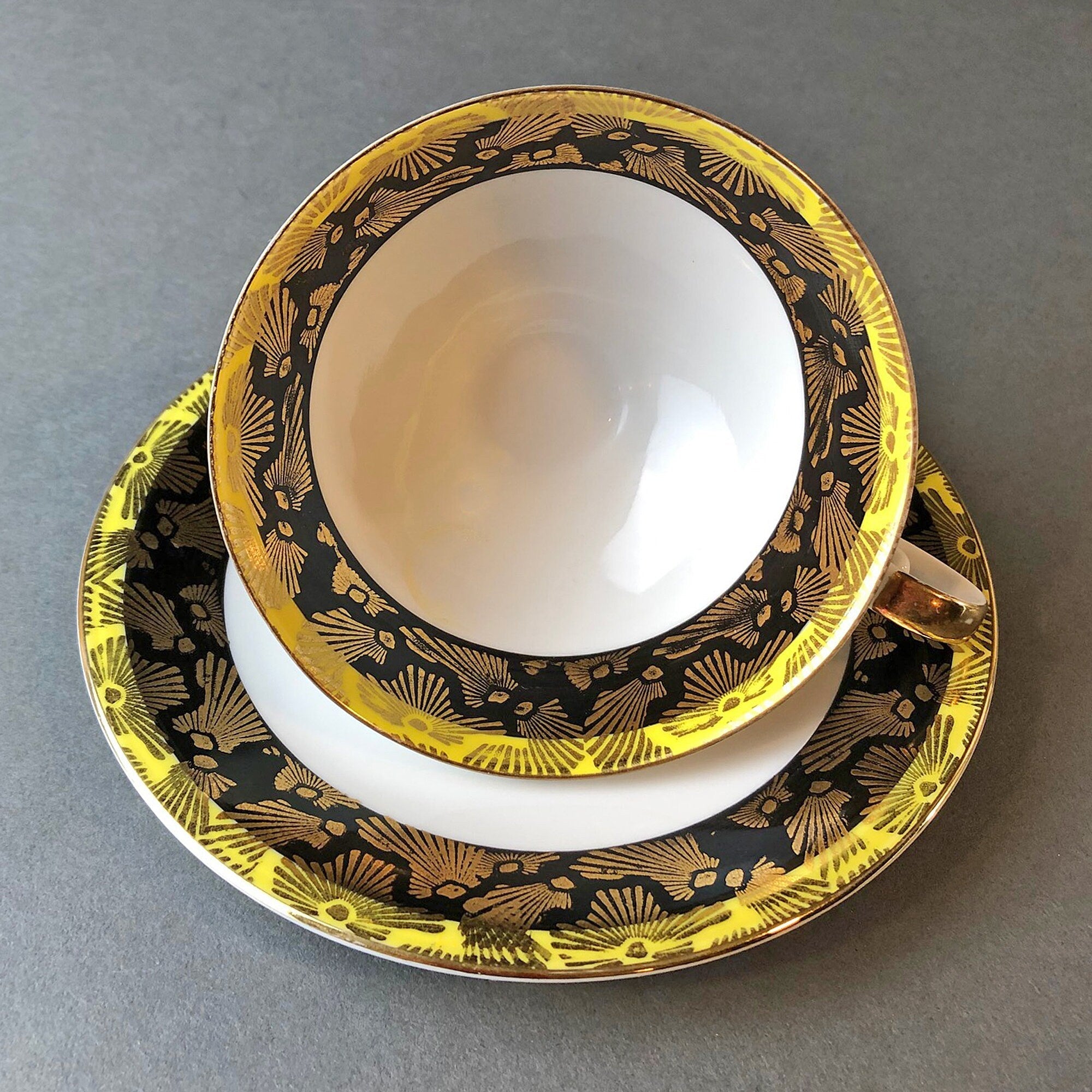 Antique Bavarian Porcelain Tea Cup and Saucer by Eberthal - Overture Gifts