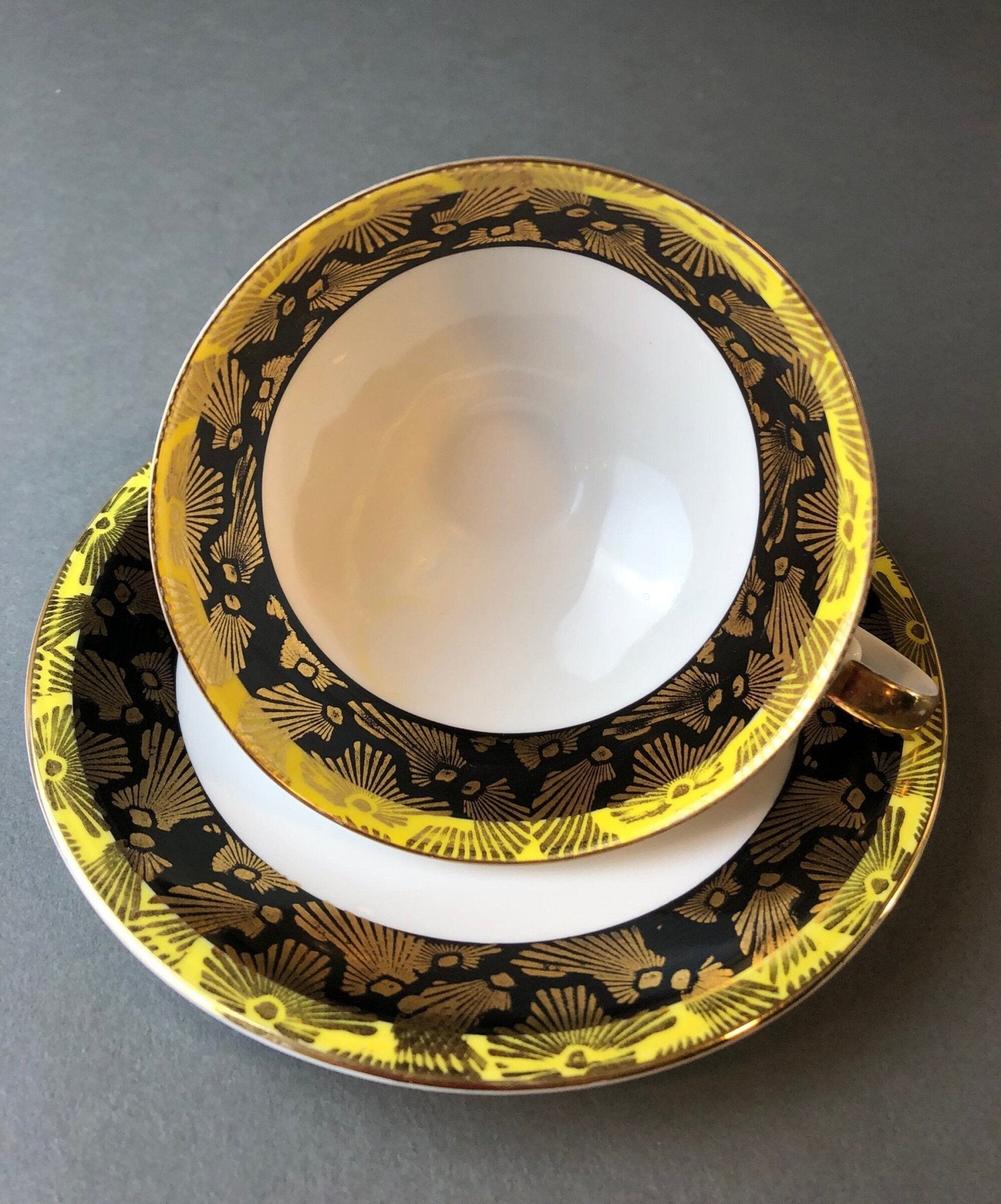 Antique Bavarian Porcelain Tea Cup and Saucer by Eberthal - Overture Gifts