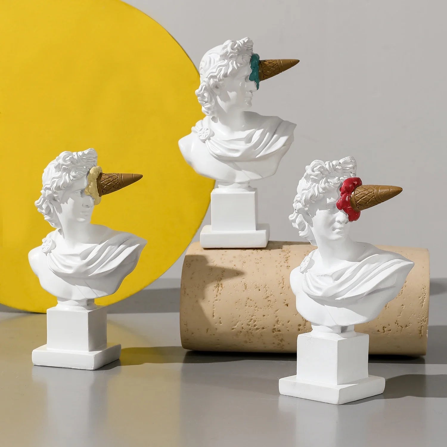 Apollo Sculpture Home Desktop Decor Portrait Resin Bust Creative Ice Cream Apollo Greek Statue For Living Room, Table Decorative - Overture Gifts