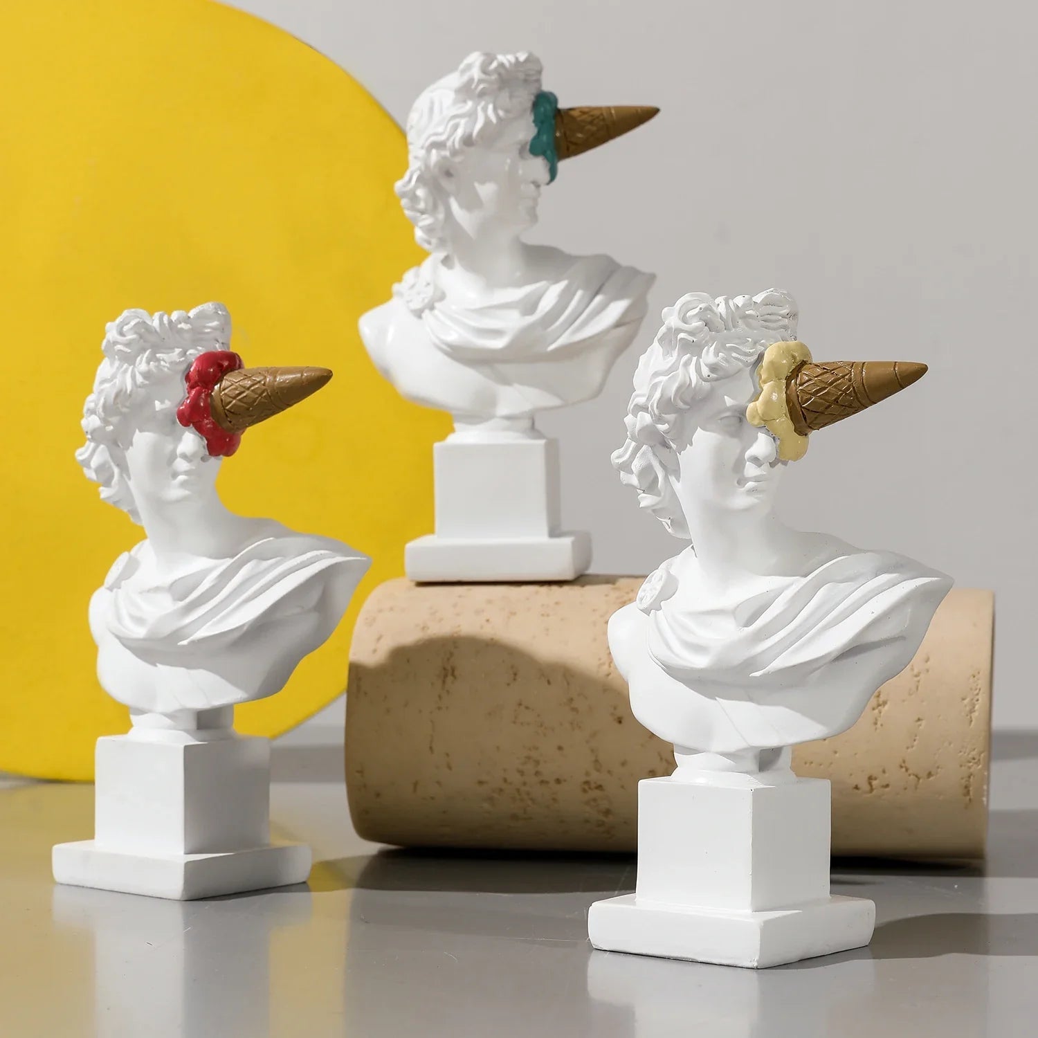 Apollo Sculpture Home Desktop Decor Portrait Resin Bust Creative Ice Cream Apollo Greek Statue For Living Room, Table Decorative - Overture Gifts