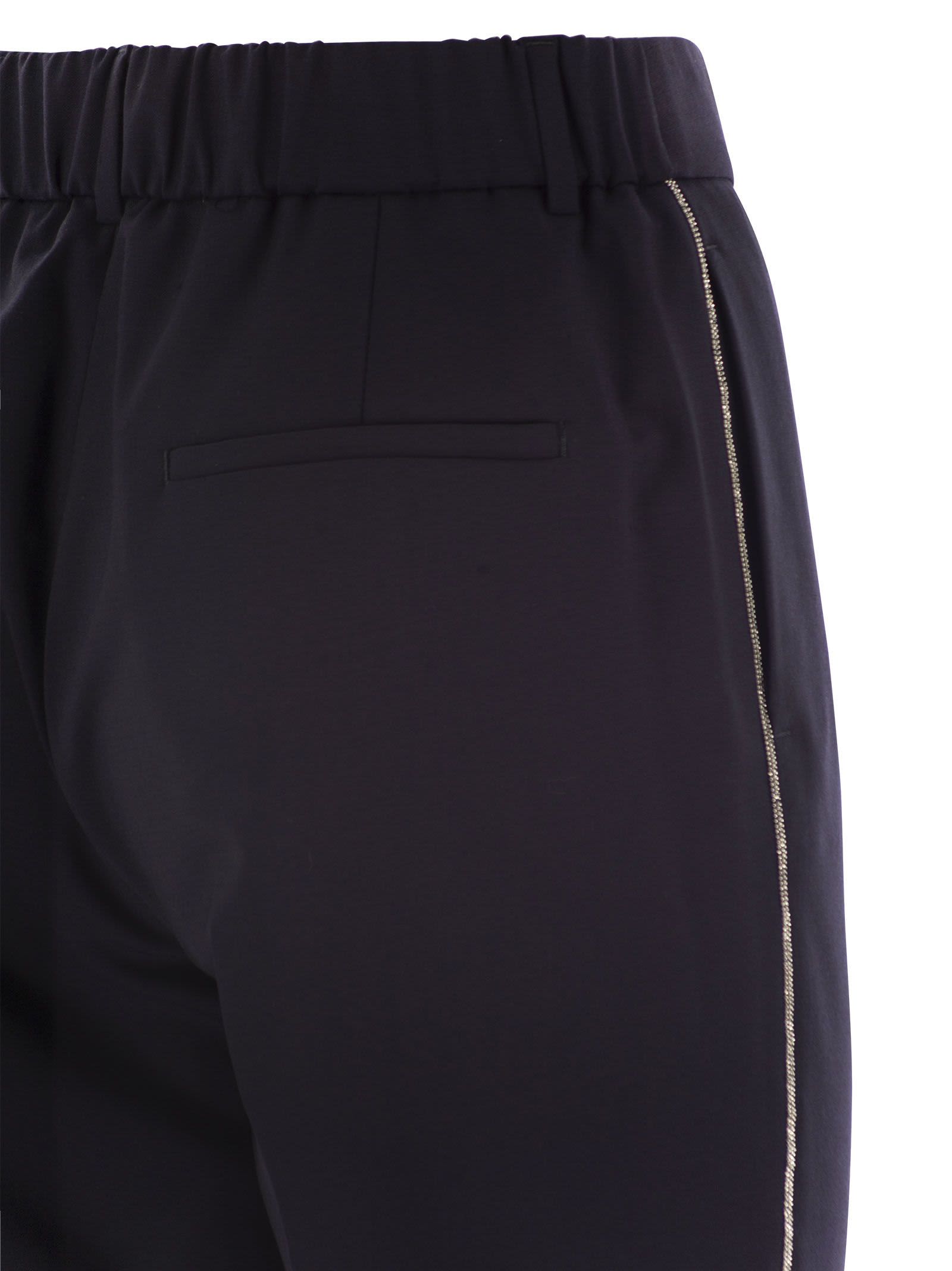 Peserico Women Virgin Wool Blend Trousers With Jewellery