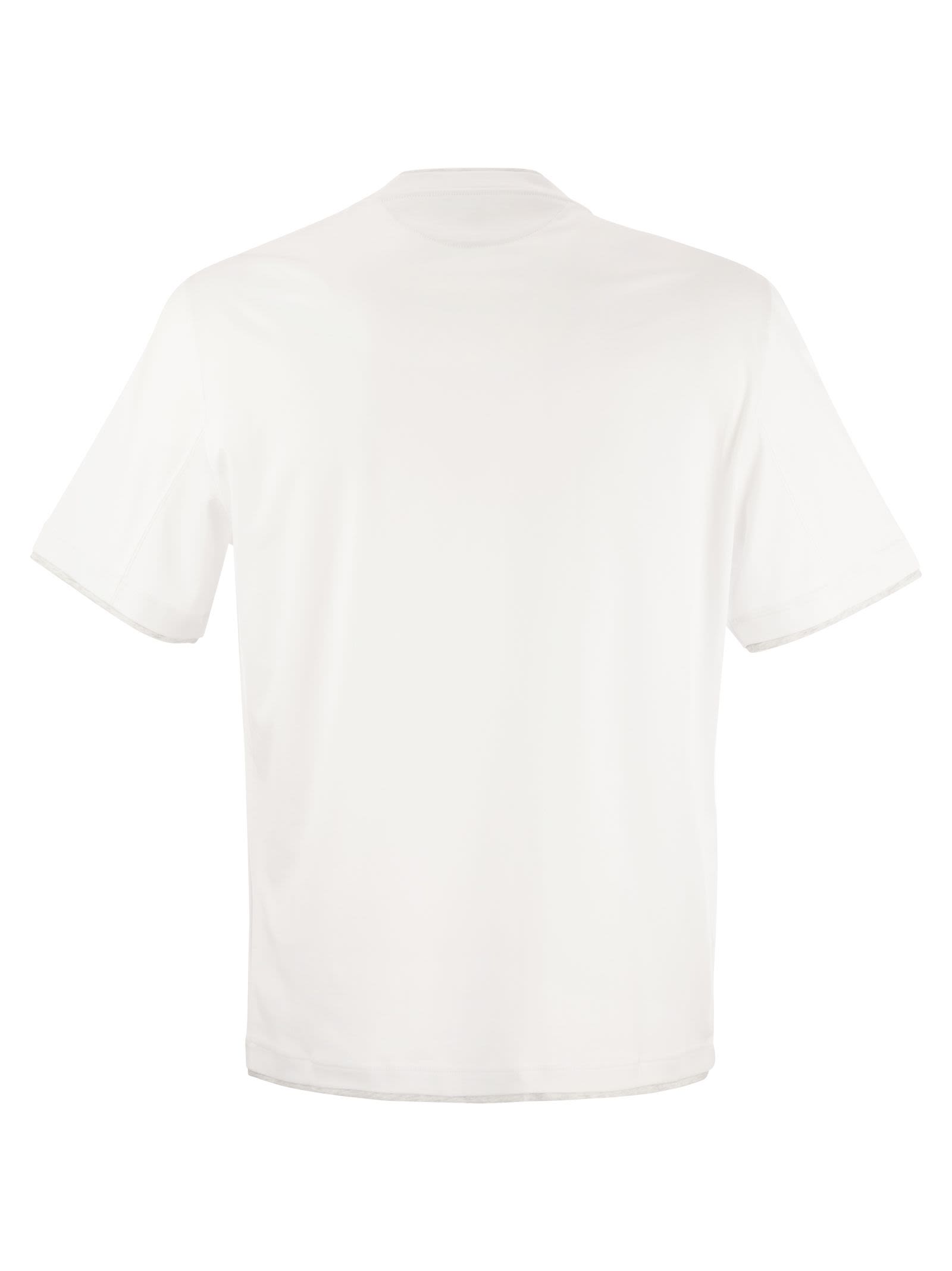Brunello Cucinelli Men Slim Fit Crew-Neck T-Shirt In Lightweight Cotton Jersey