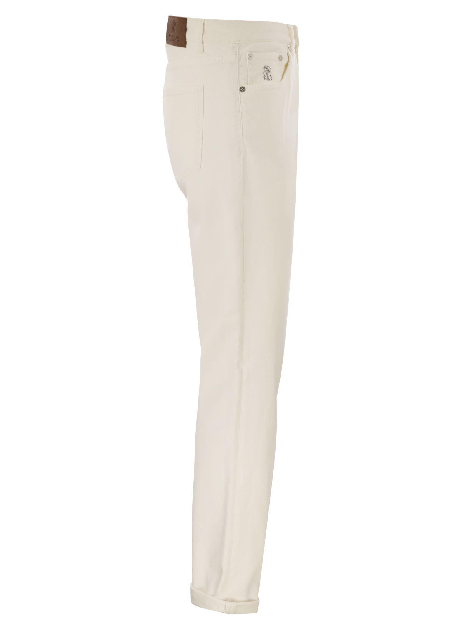 Brunello Cucinelli Men Five-Pocket Traditional Fit Trousers In Light Comfort-Dyed Denim
