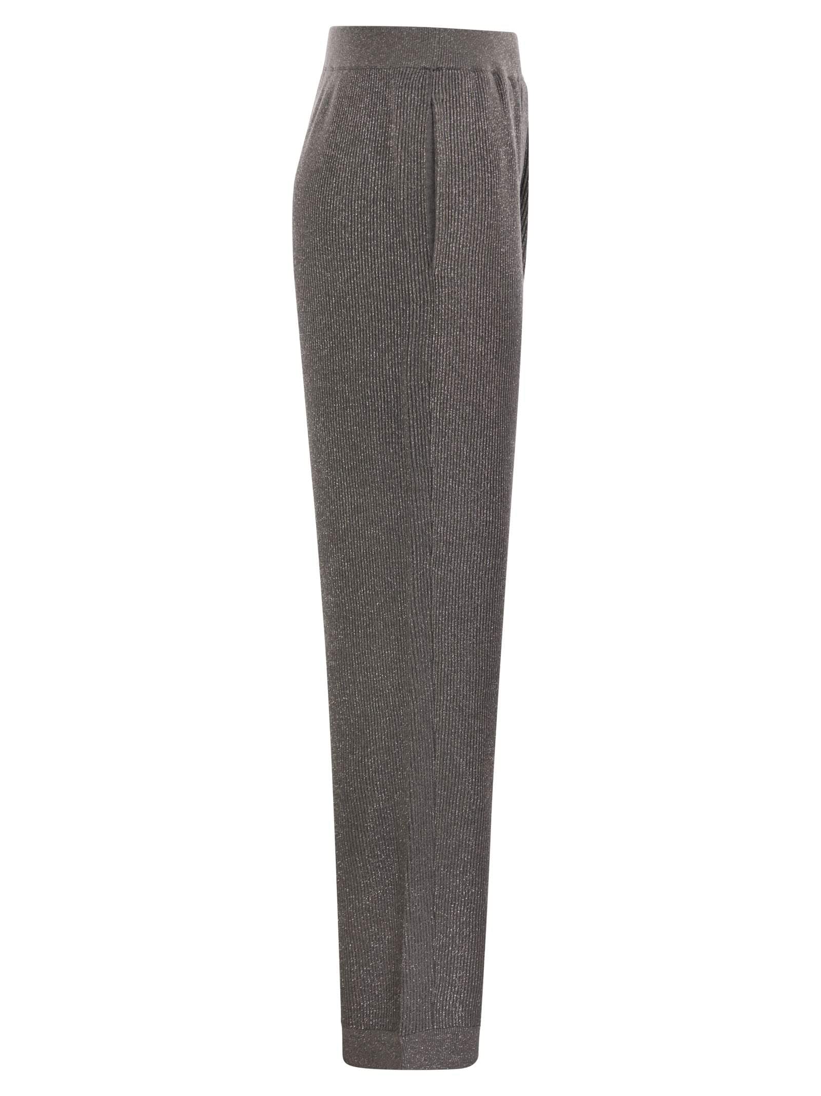Brunello Cucinelli Women English Rib Cotton And Viscose Pants