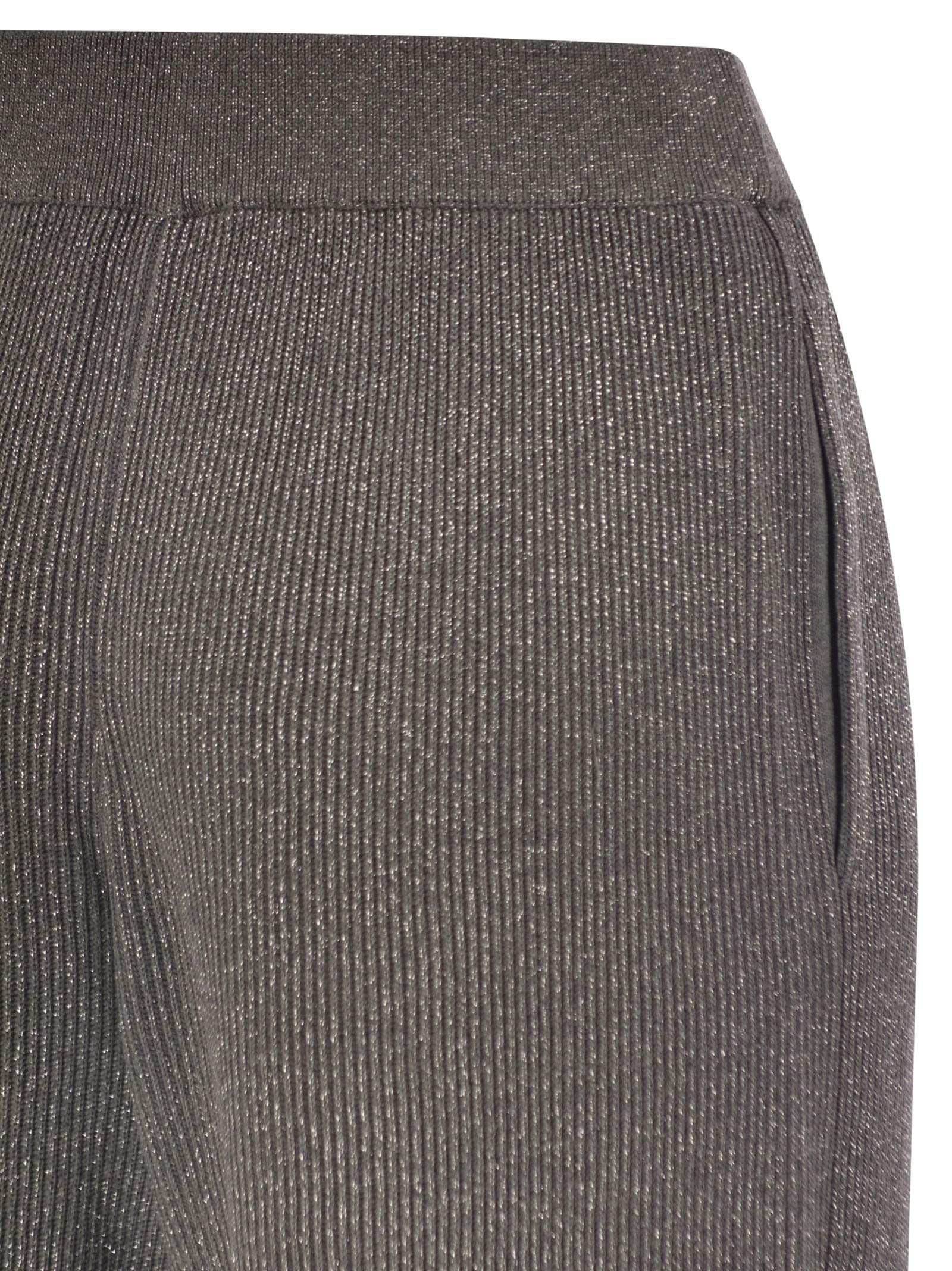 Brunello Cucinelli Women English Rib Cotton And Viscose Pants