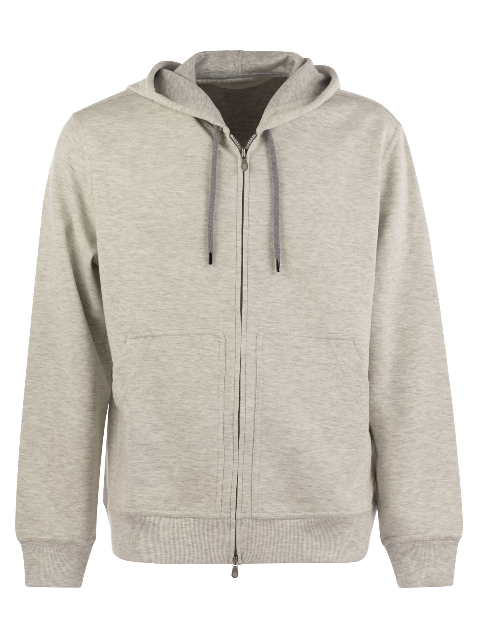 Brunello Cucinelli Men Cotton, Cashmere And Silk Fleece Zipped Topwear