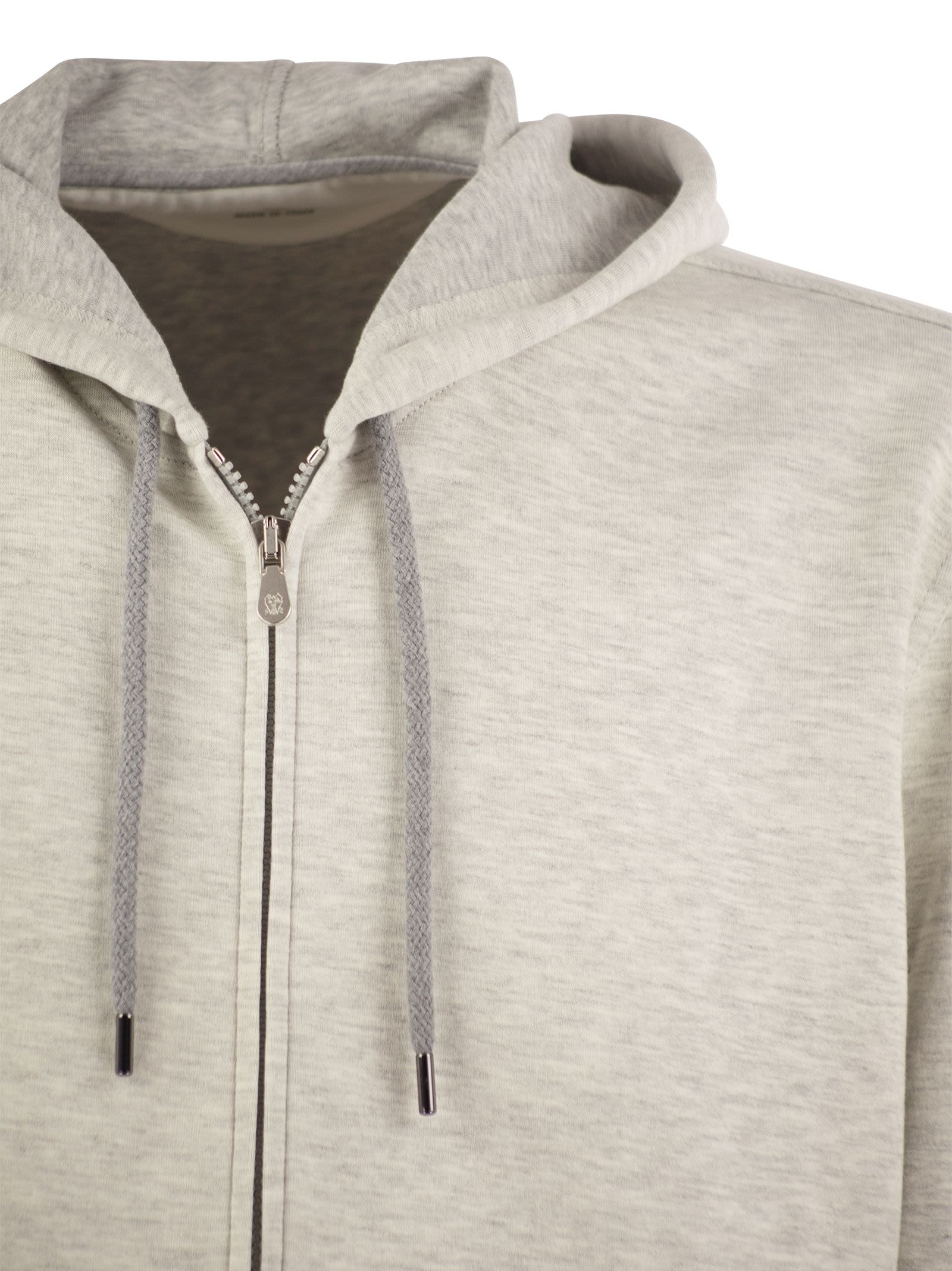 Brunello Cucinelli Men Cotton, Cashmere And Silk Fleece Zipped Topwear