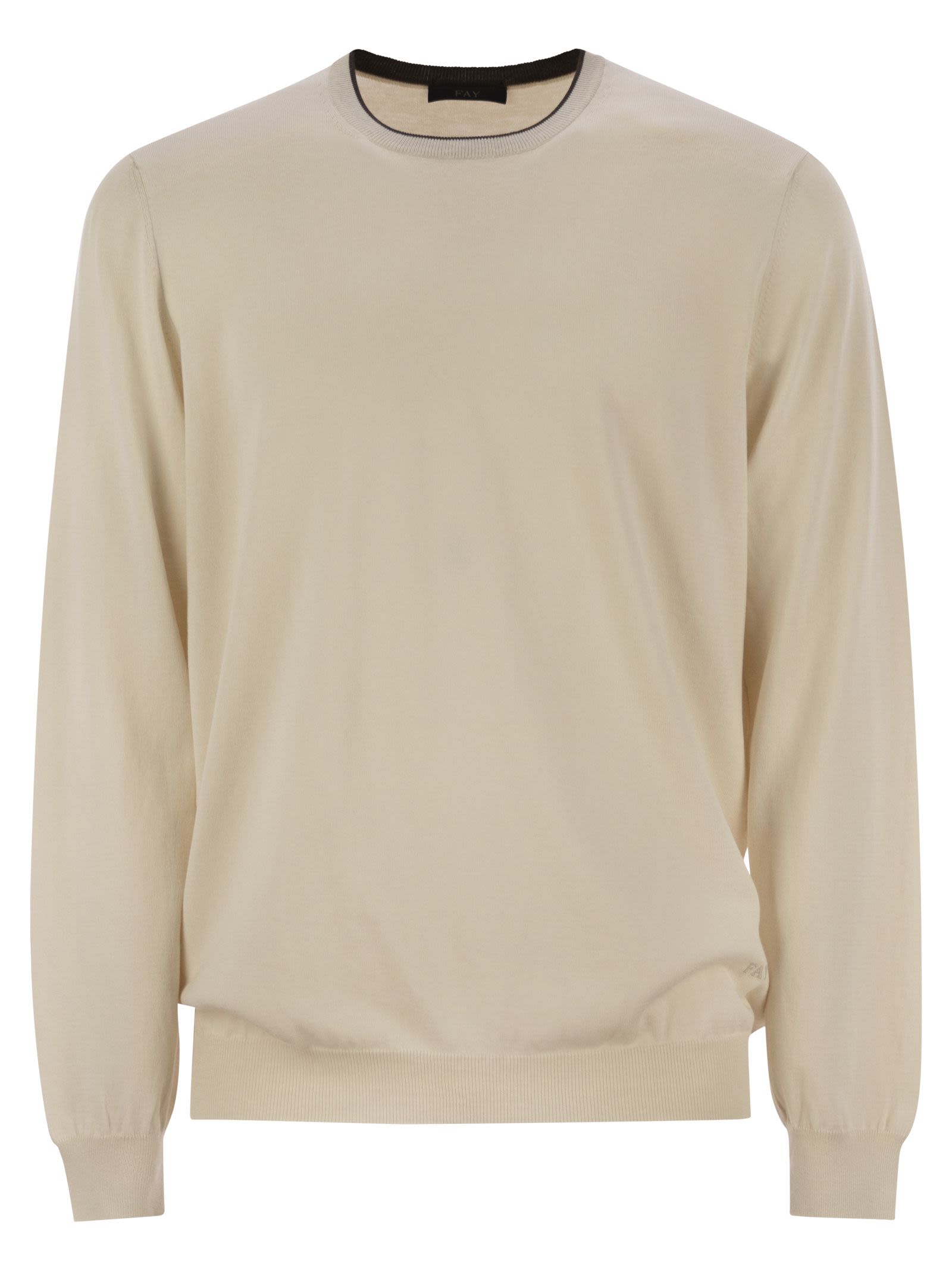 Fay Men Cotton Crew-Neck Jumper