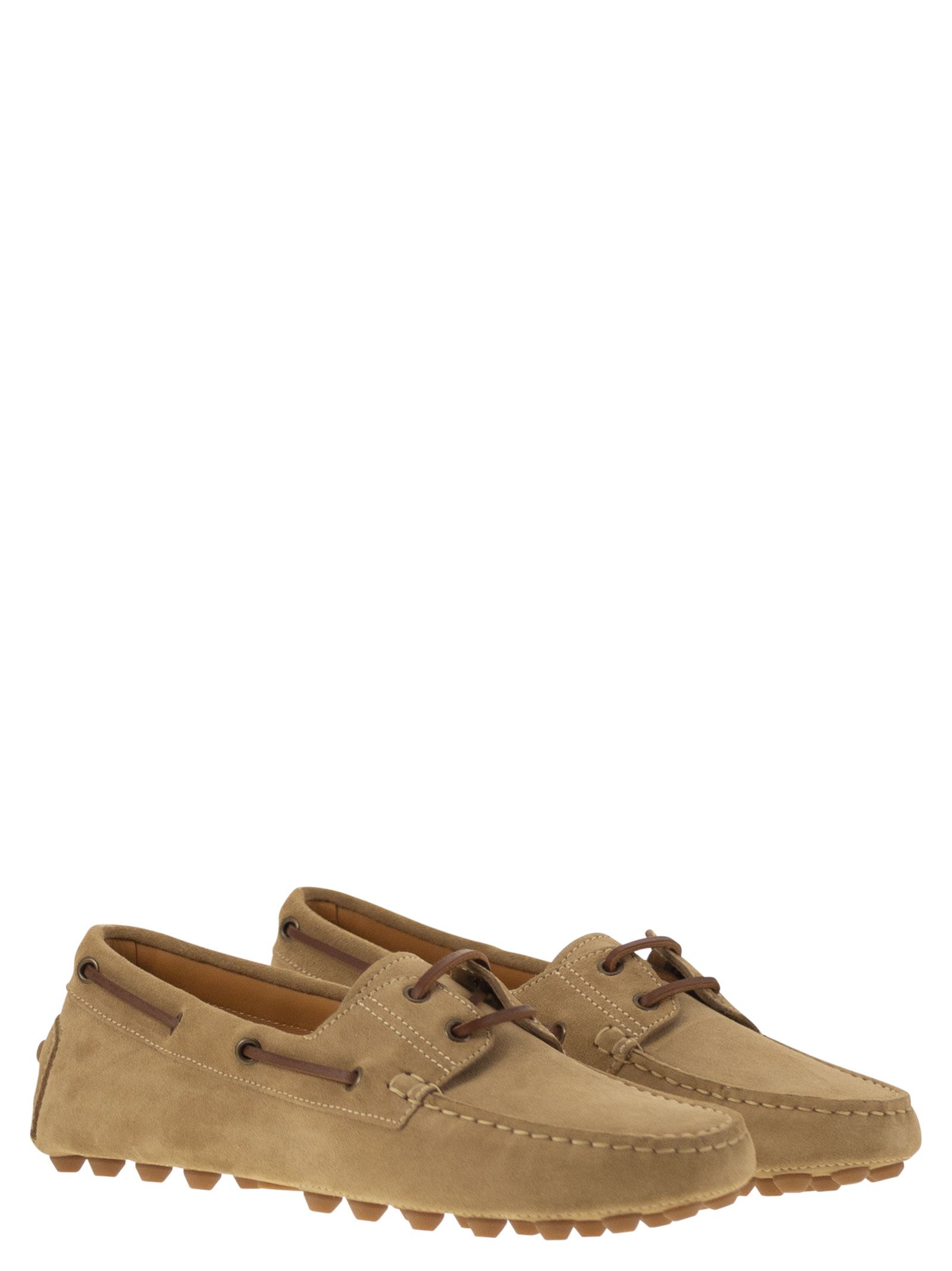 Tod's Men Rubber Bubble Suede Boat