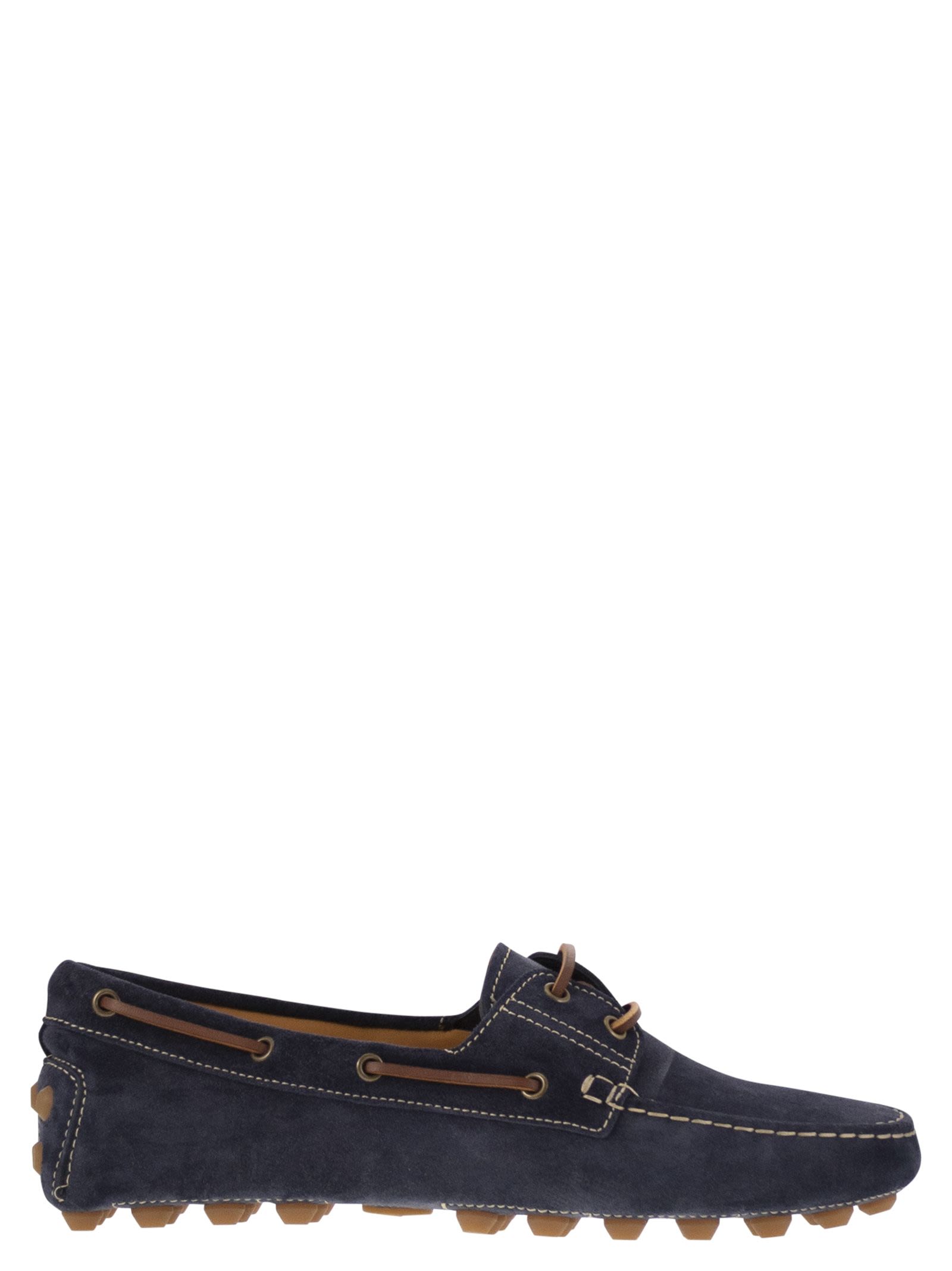 Tod's Men Rubber Bubble Suede Boat