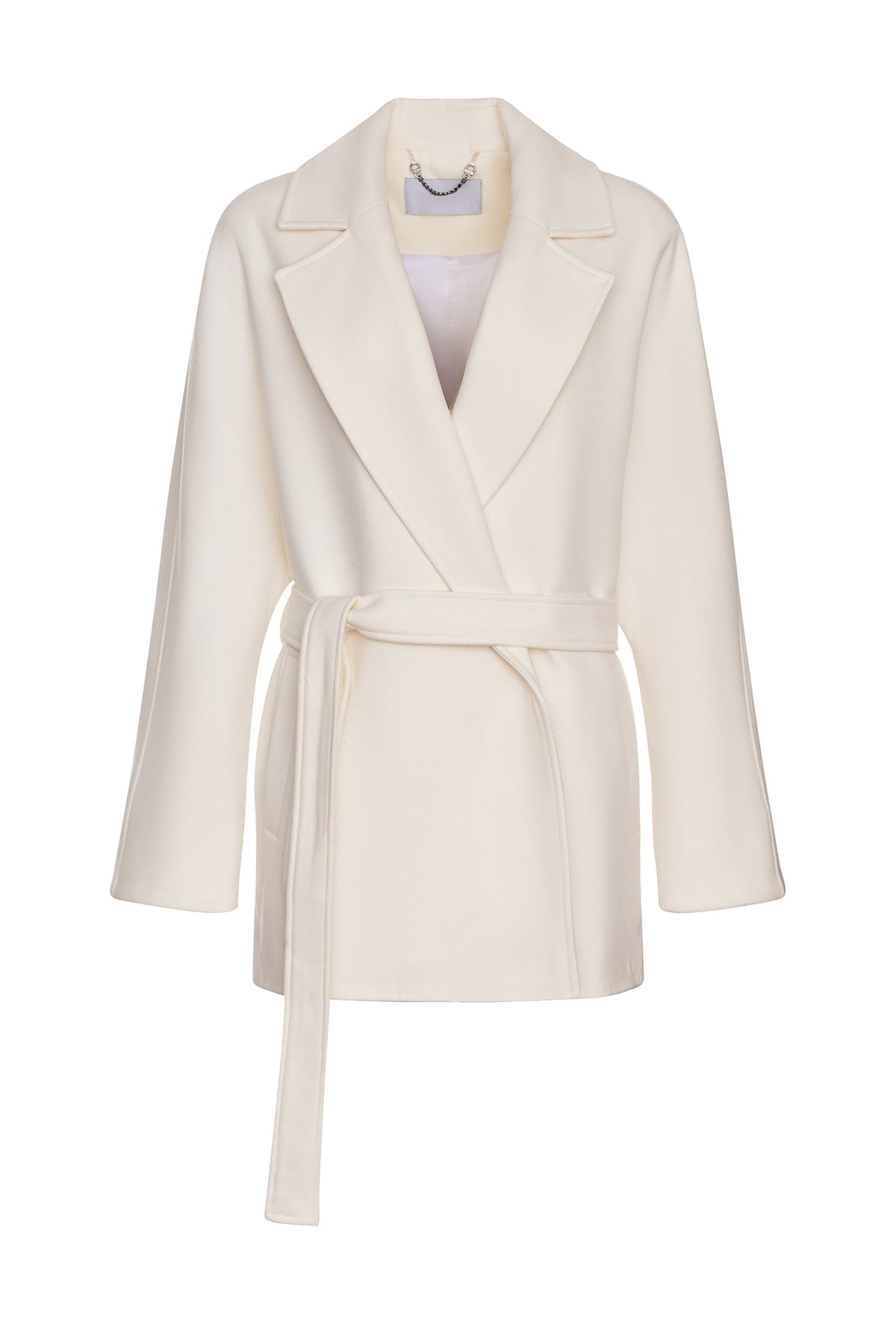 Astoria Midi Cashmere Wool Blend Coat in Ivory - Overture Gifts