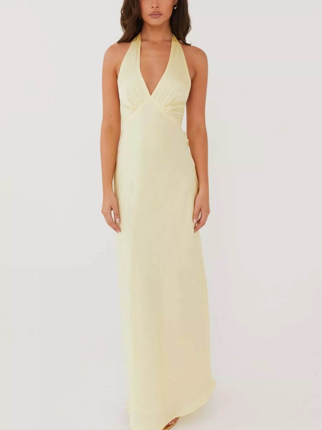 Halter Neck Sleeveless Maxi Dress
