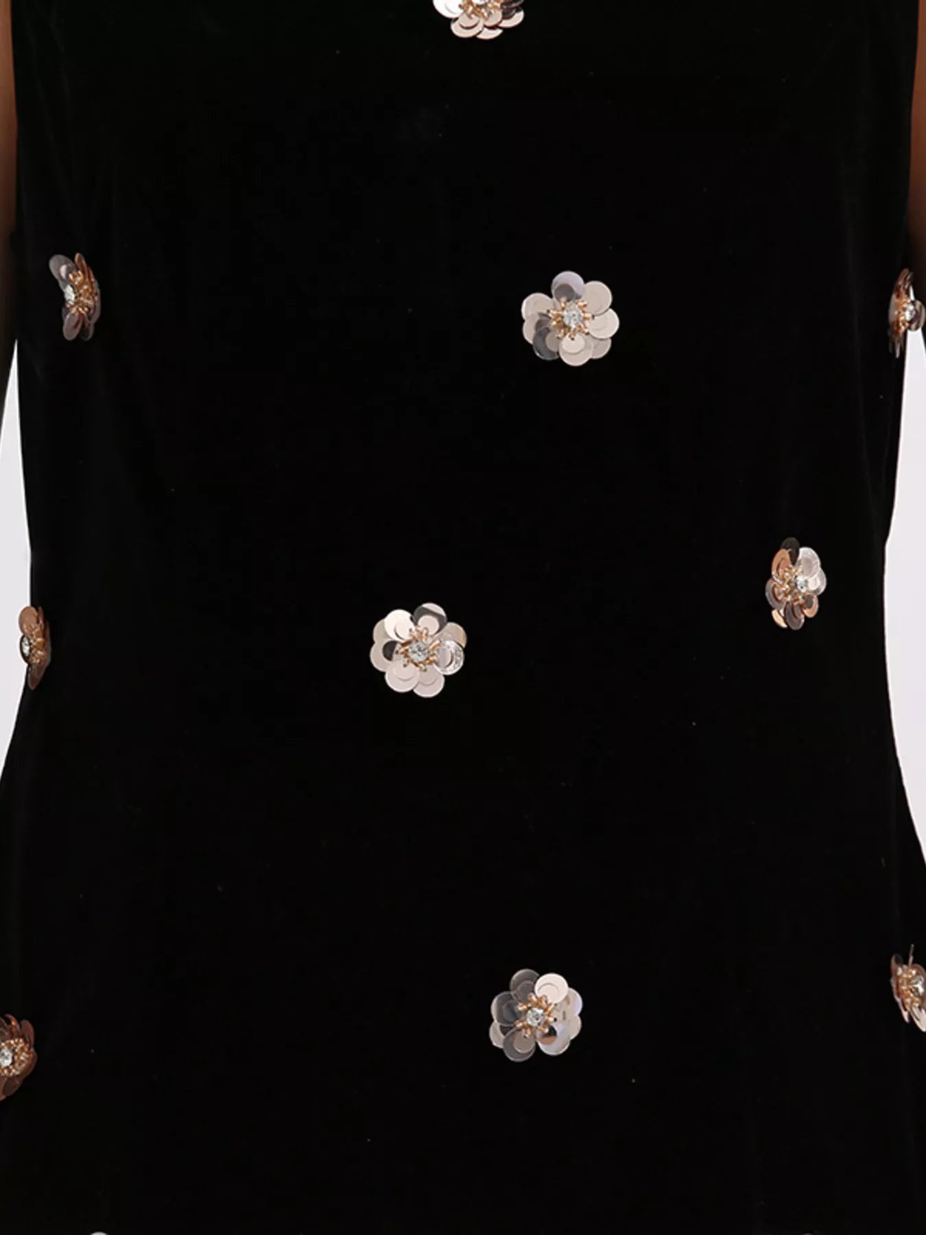 Contrast Flower Sleeveless Tulle Maxi Dress