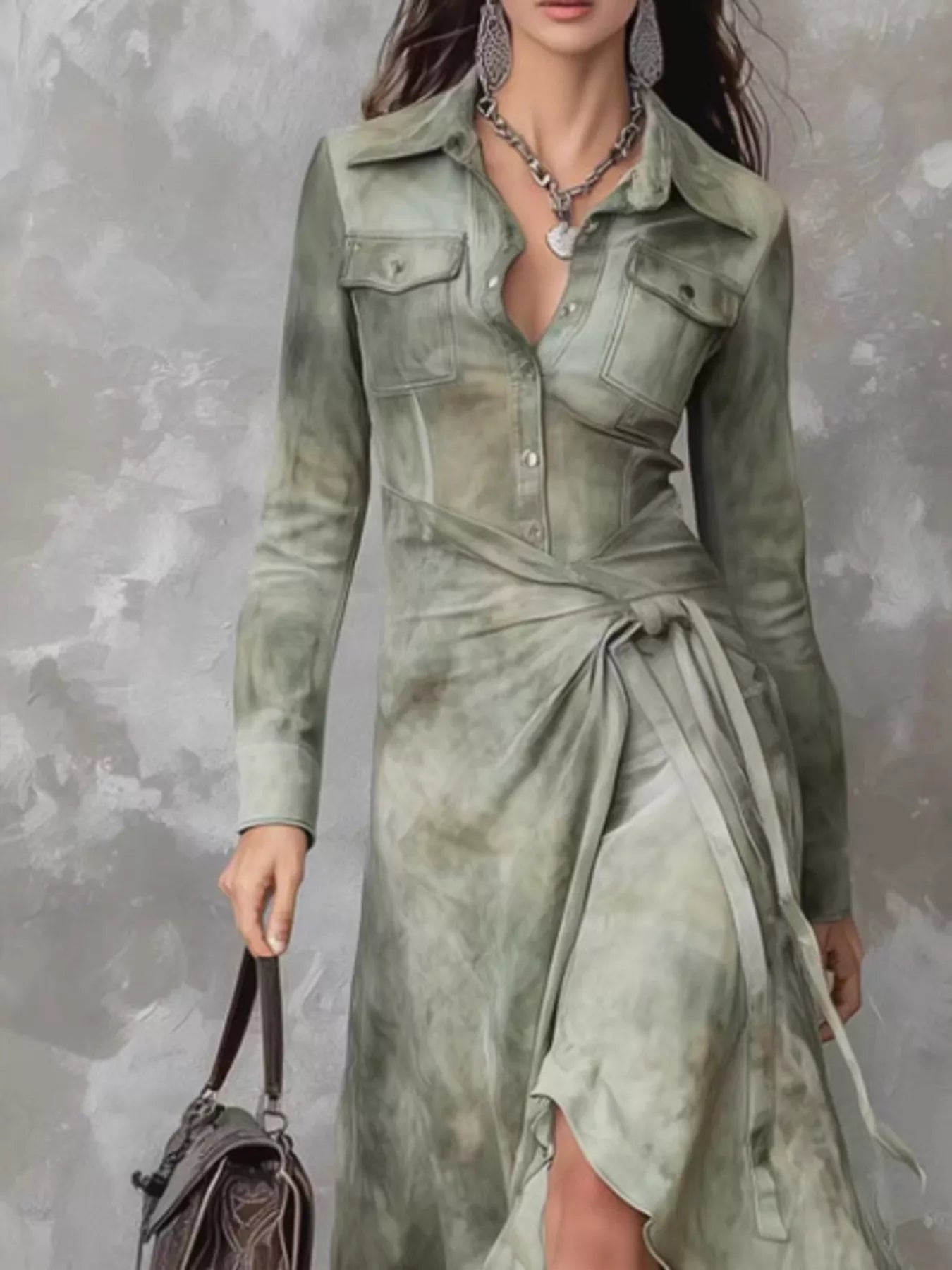 High-Low Long Sleeve Dress