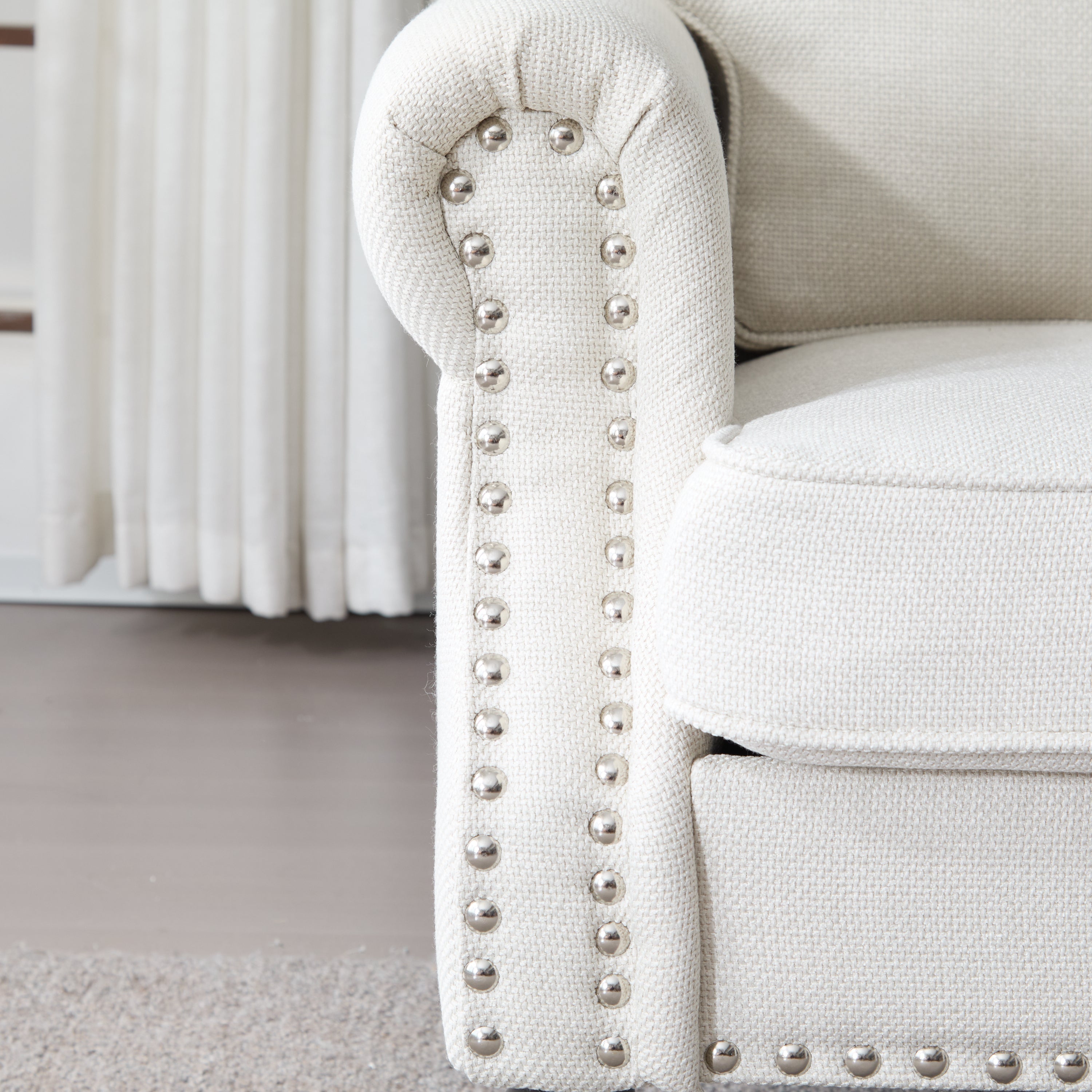 68 Inch Nailhead Trim Couches for Living Room