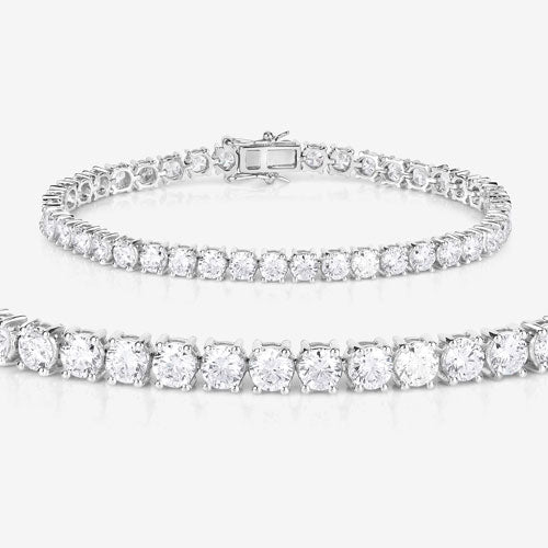 10.00 Carat Lab Grown Diamond 14K White Gold Bracelet