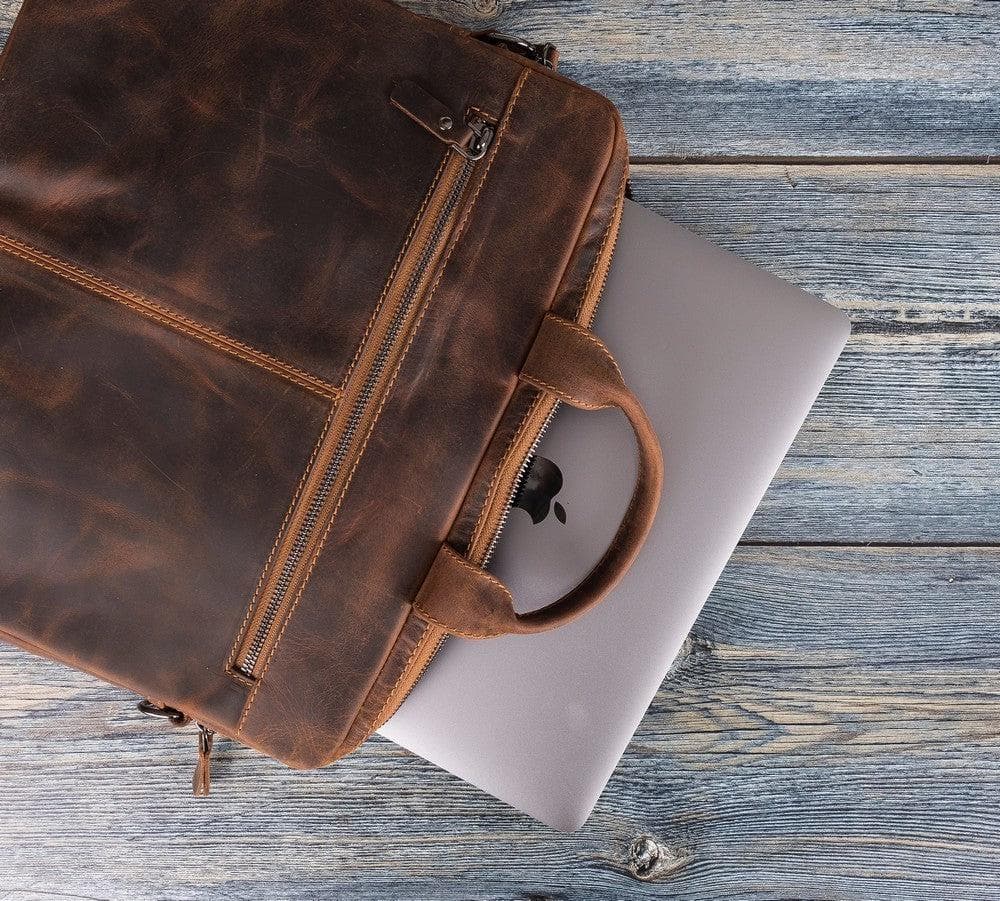 Apollo Leather Business Briefcase / Laptop Case 14"