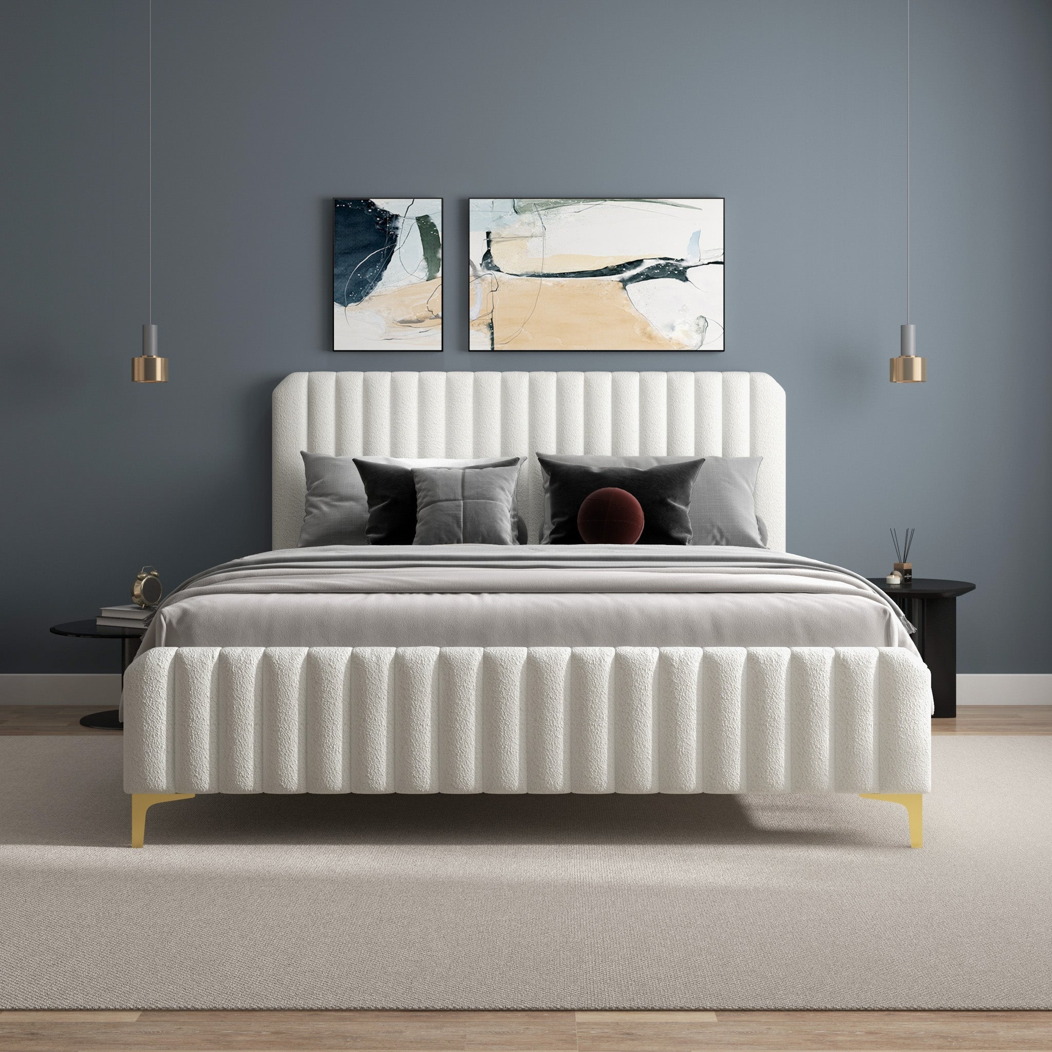 Valery King Size Upholstered Platform Bed