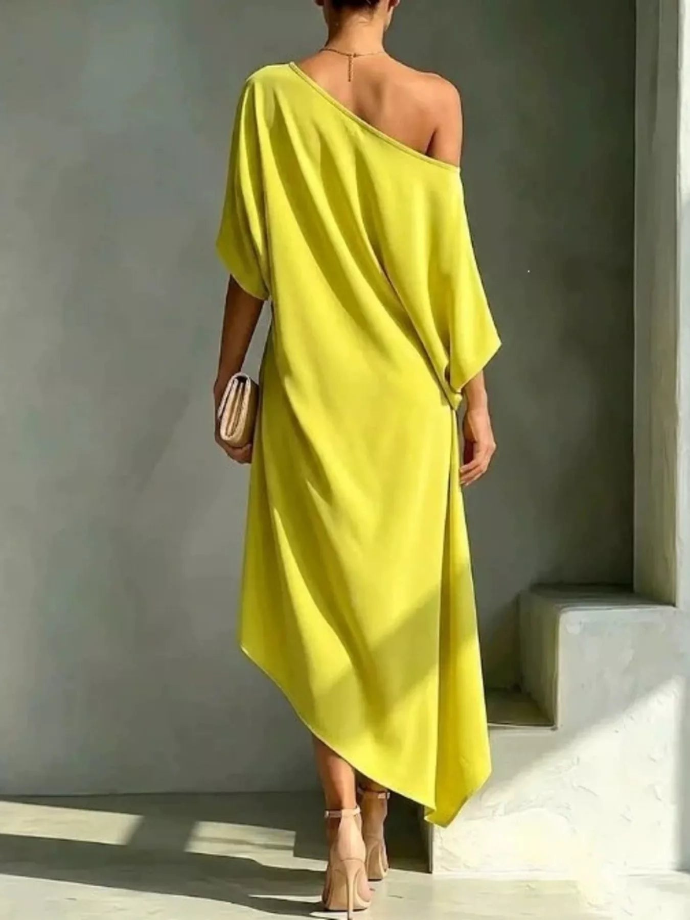 Full Size Asymmetrical One-Shoulder Drape Dress Plus Size
