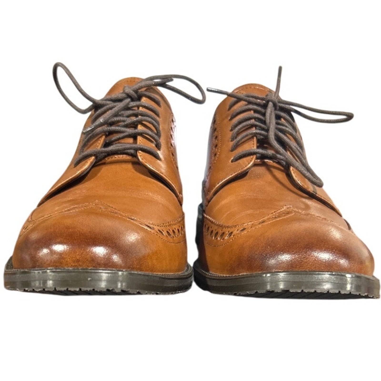 New In Box Cole Haan Men Size 8 British Tan Leather Wing Oxford Grand 360 Shoes