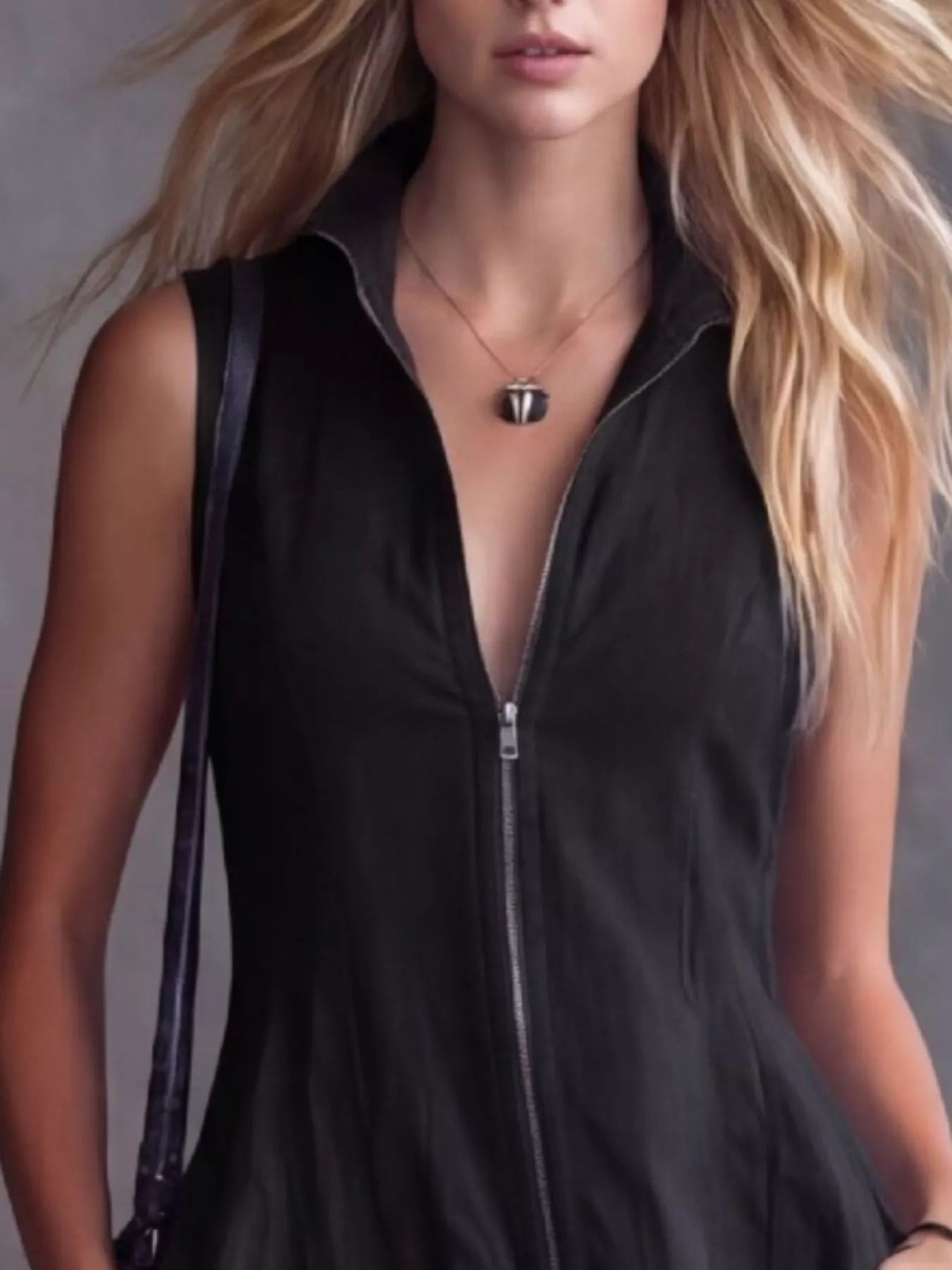 Full Size High-Low Ruffled Zip Front Dress Plus Size