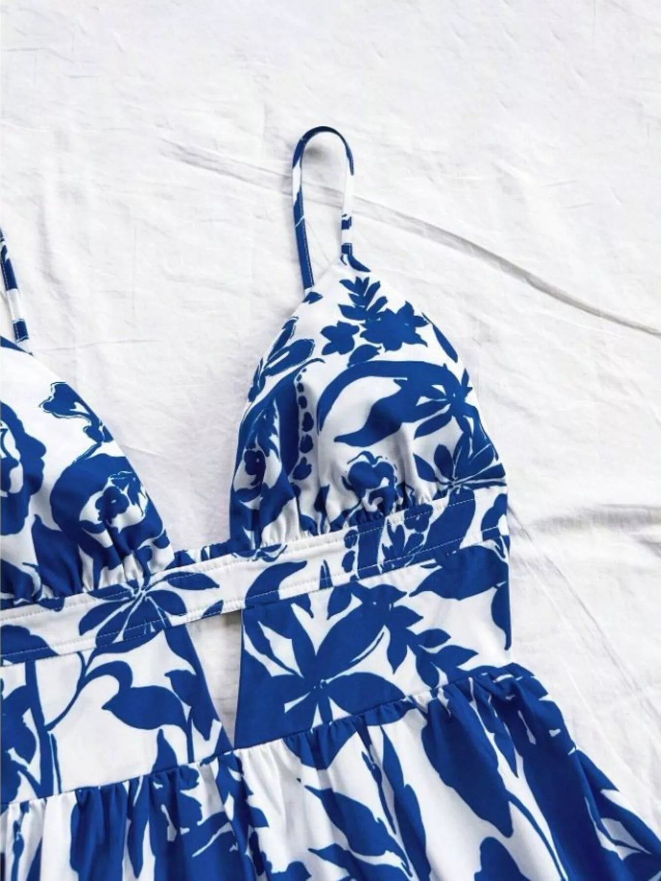 Floral Print V-Neck Tiered Mini Dress