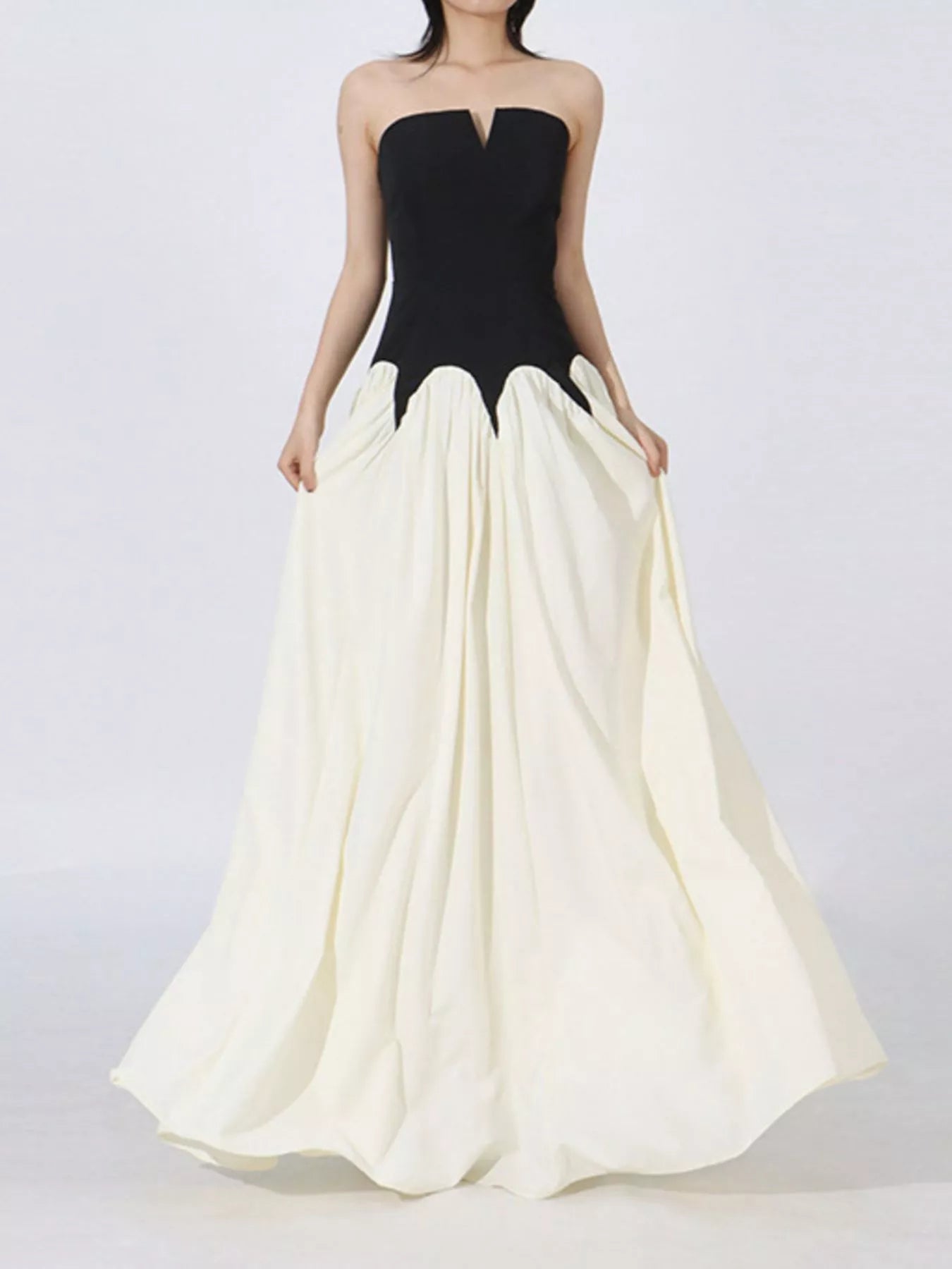 Two Tone Tube Maxi Dress