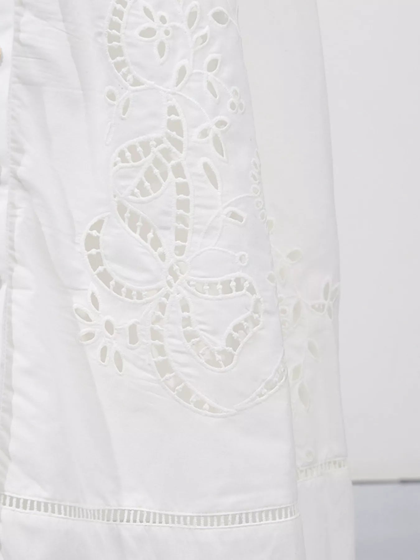 Sleeveless Eyelet Embroidered Button-Down Midi Dress